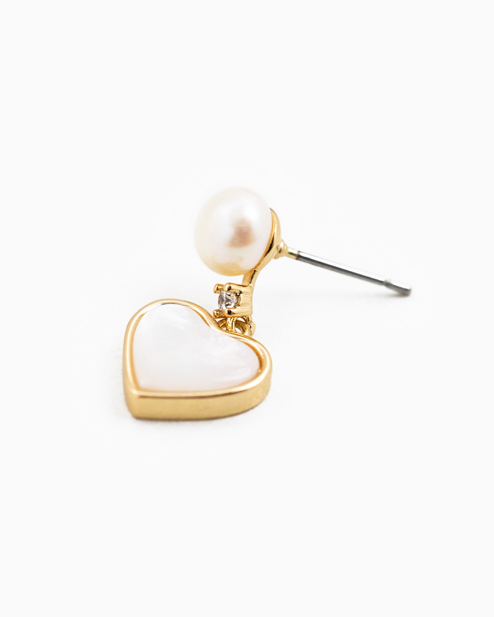 Freshwater Pearl Heart Drop Earrings