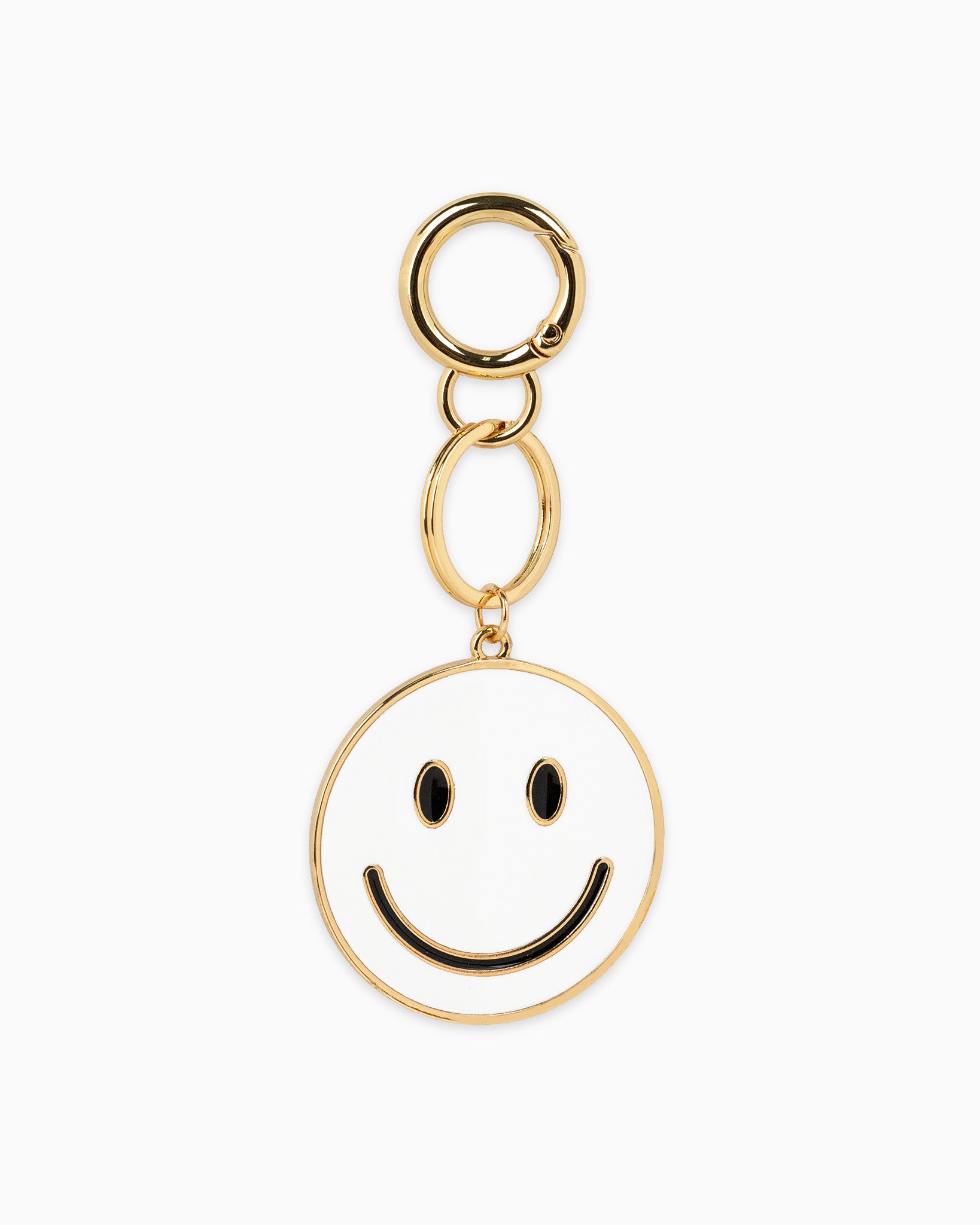 White Smiley Face Emoji Keychain