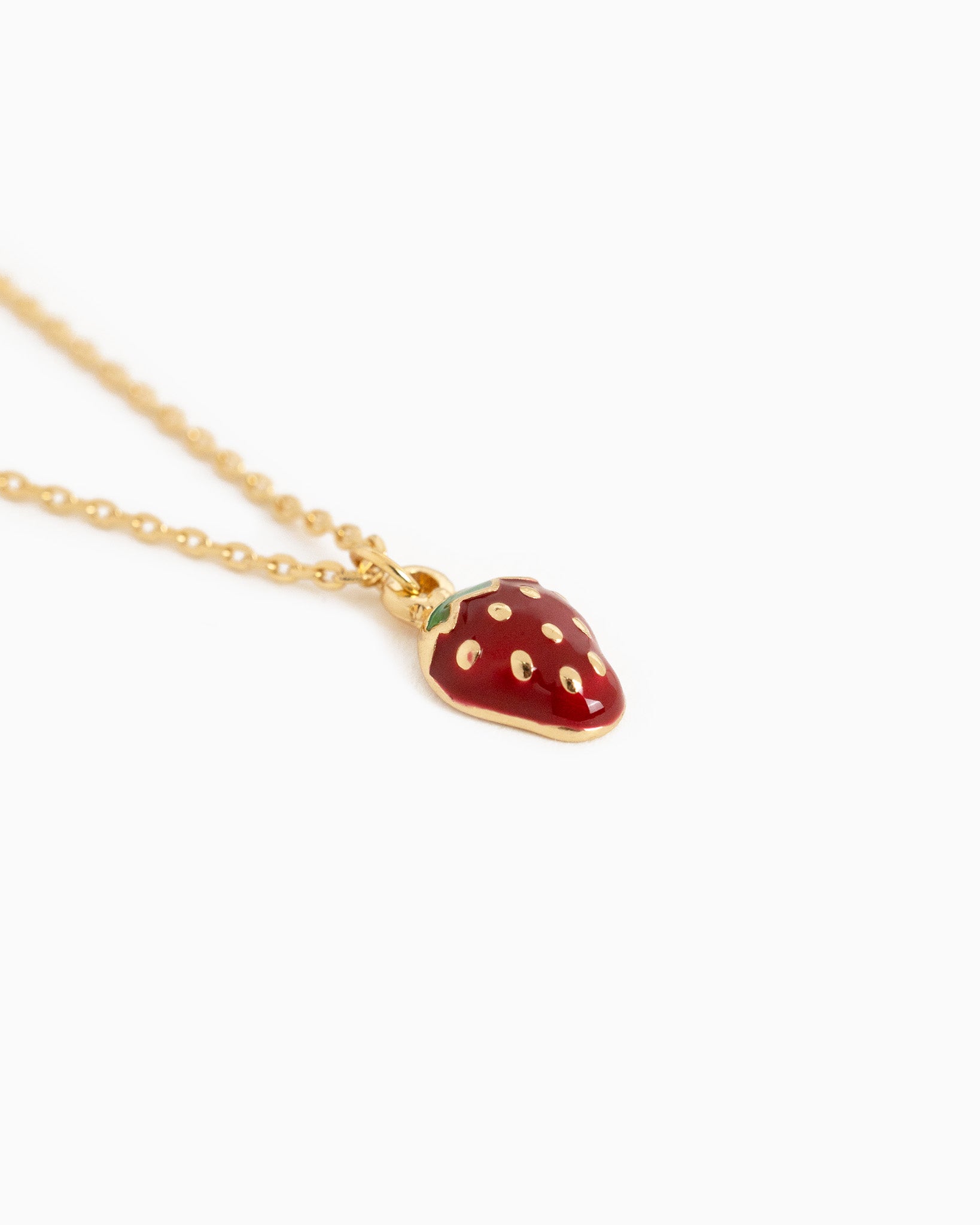 Cute Red Strawberry Pendant Necklace