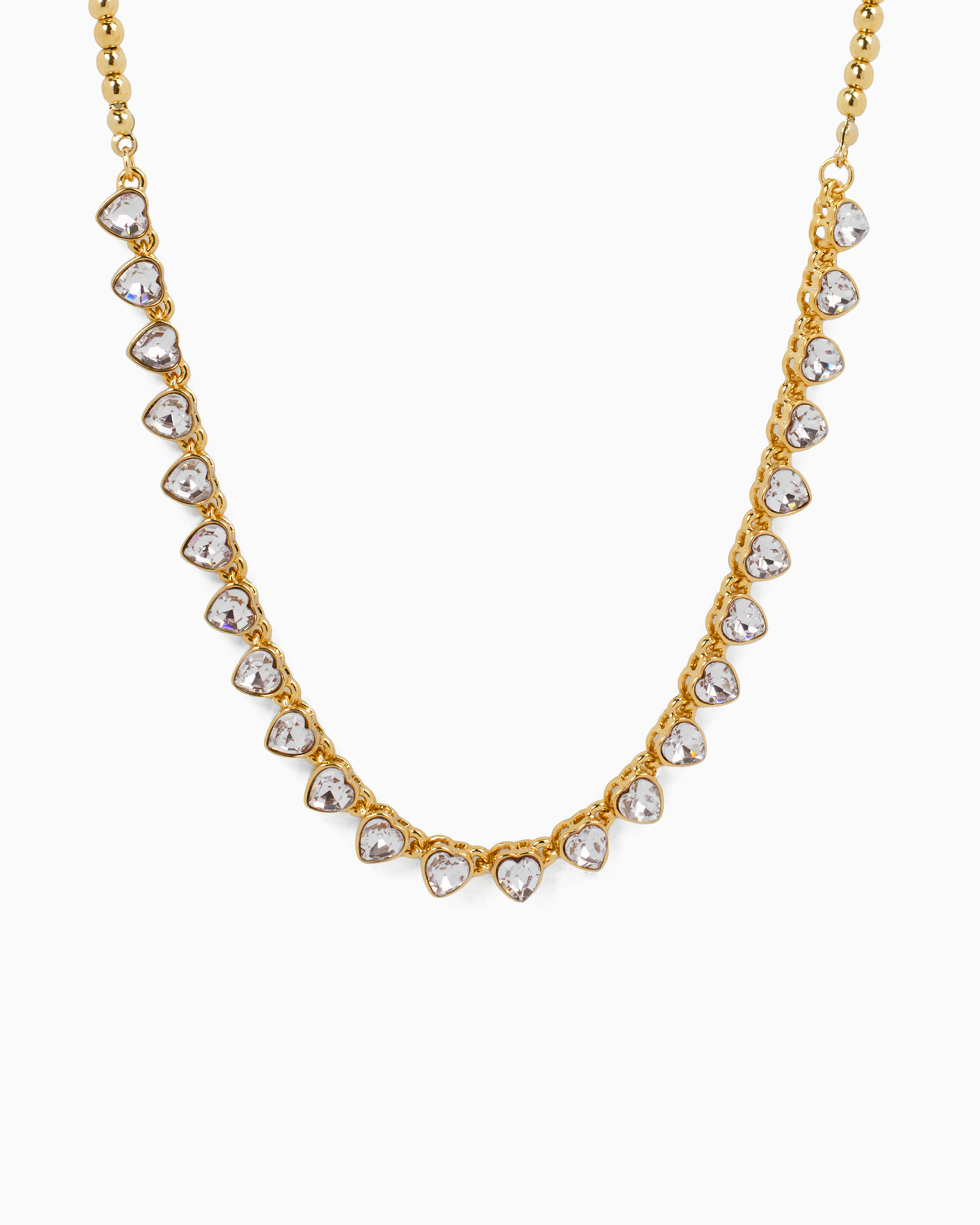 Linked Hearts and Ball Chain Necklace