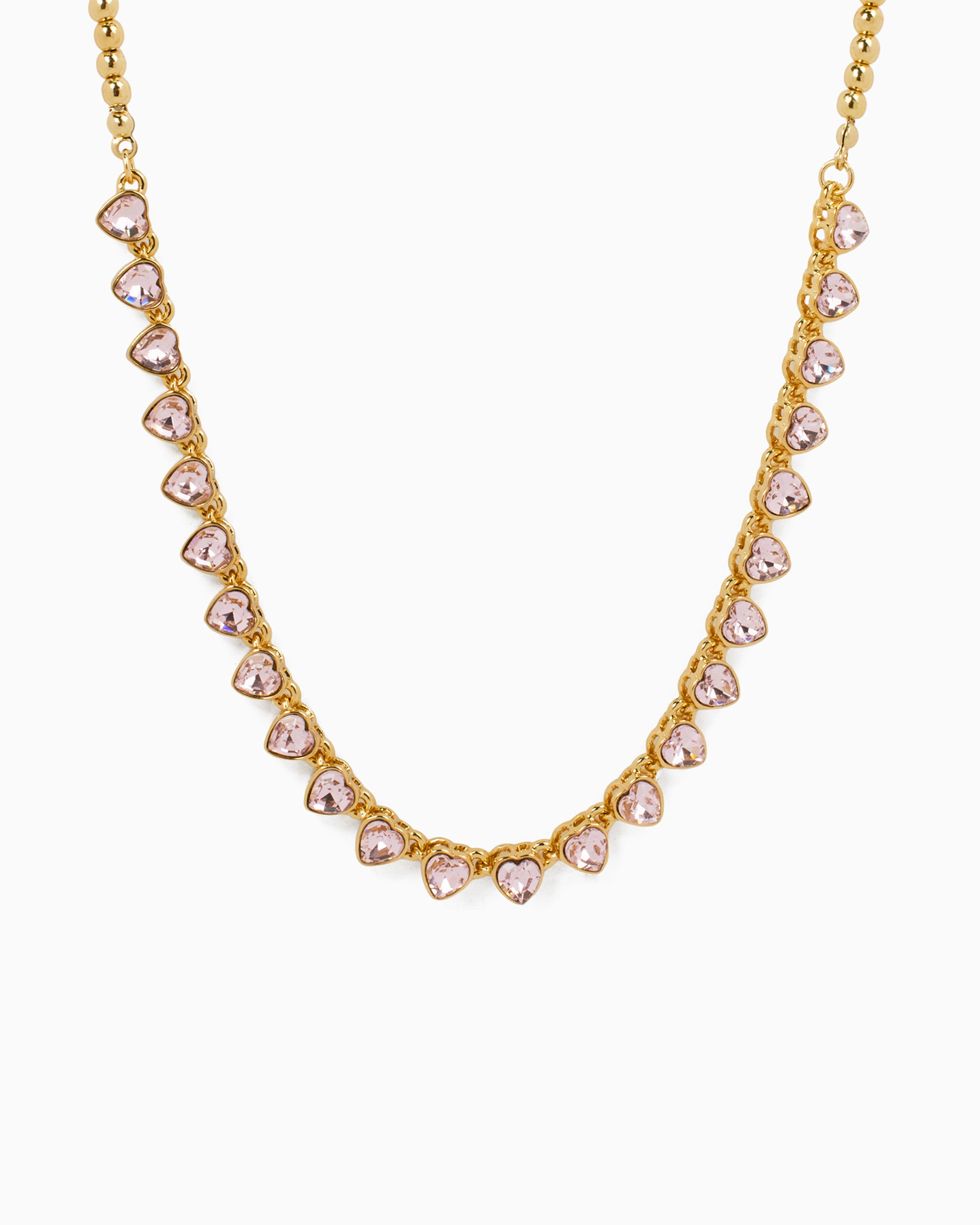 Linked Hearts and Ball Chain Necklace