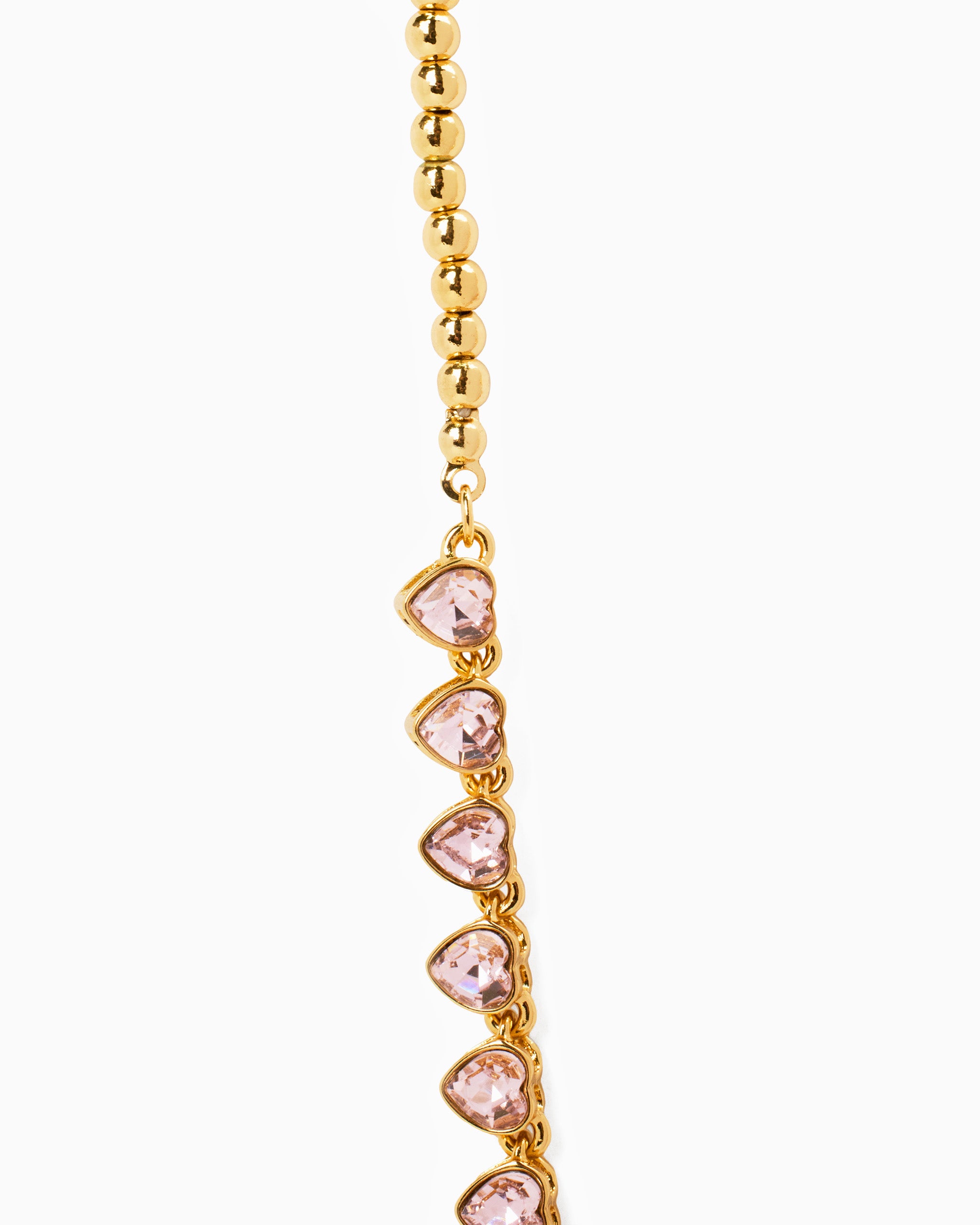 Linked Hearts and Ball Chain Necklace-4