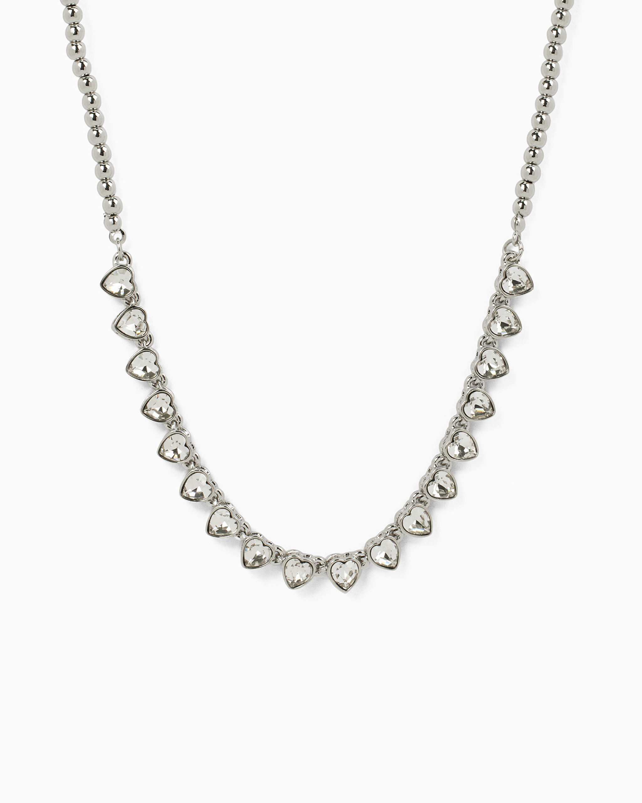 Linked Hearts and Ball Chain Necklace-3