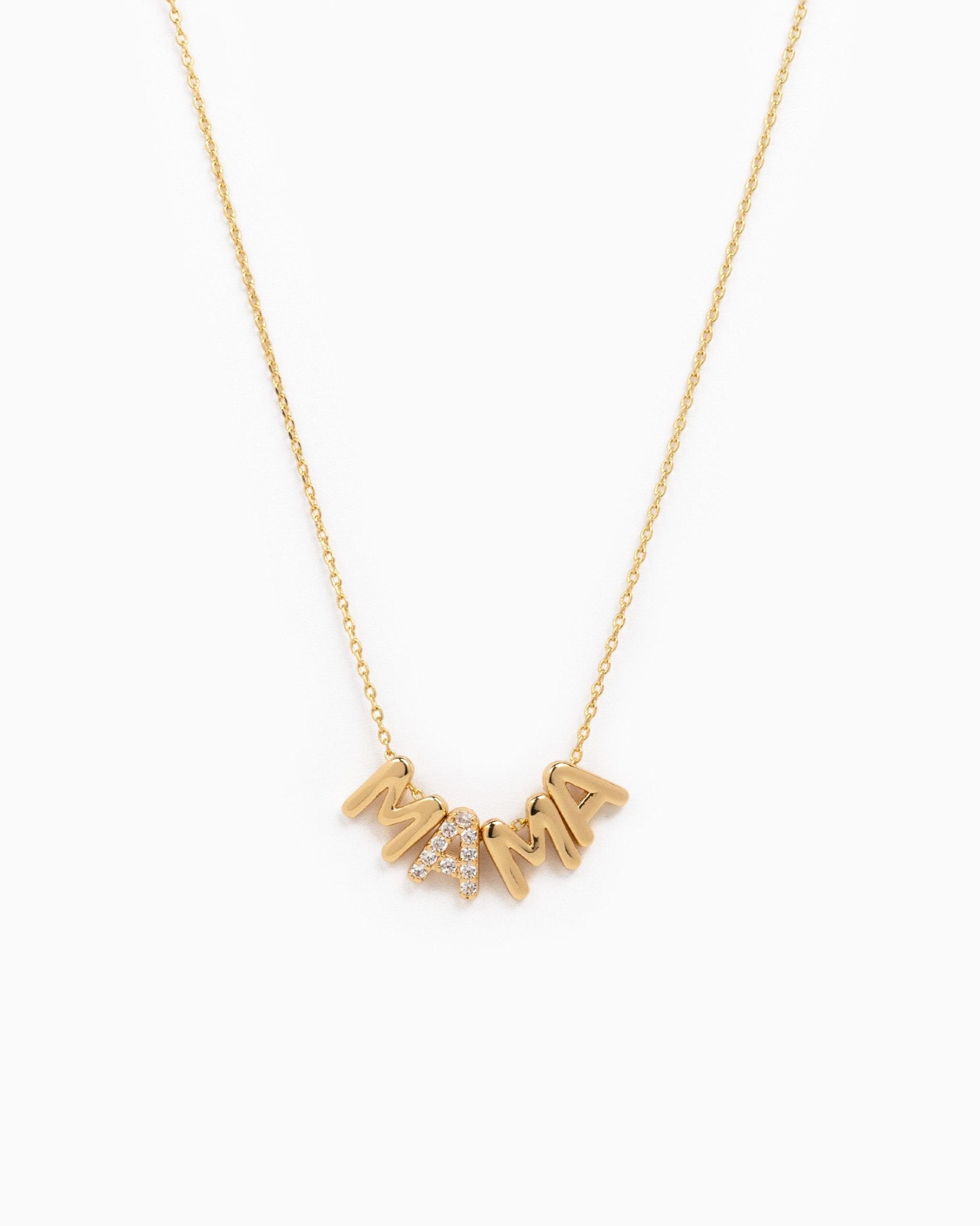 MAMA Charm Necklace with CZ