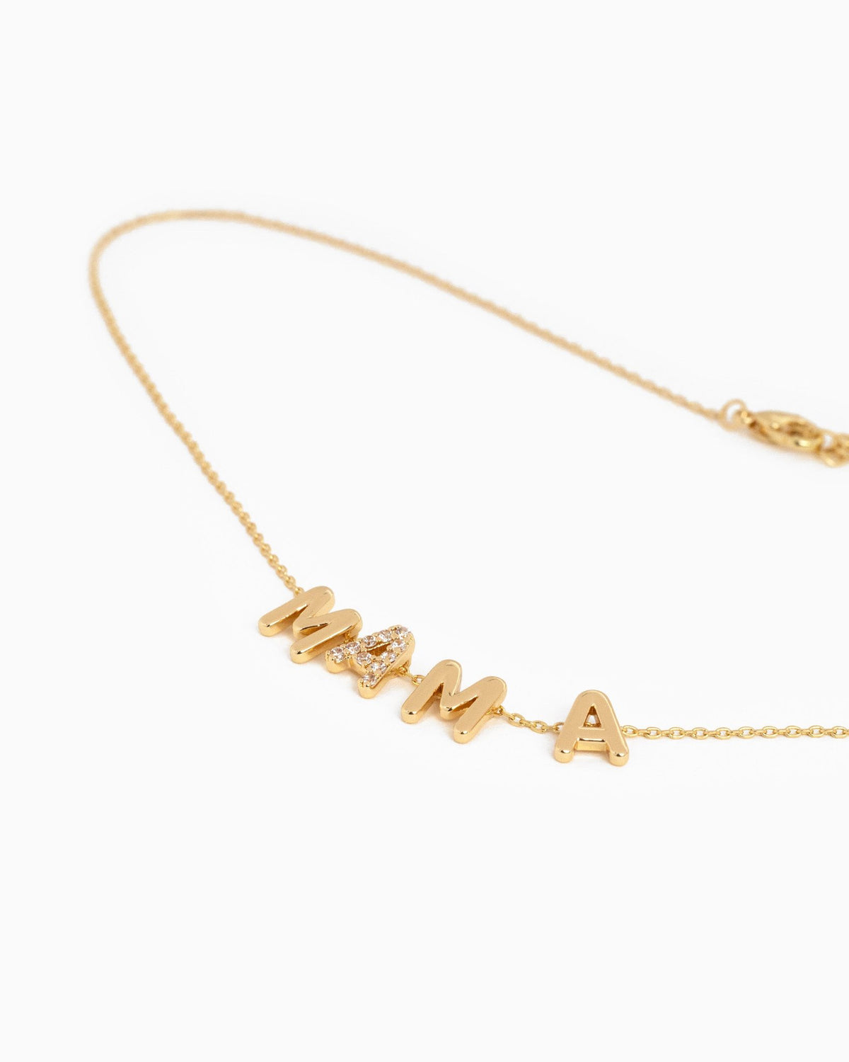 MAMA Charm Necklace with CZ-4
