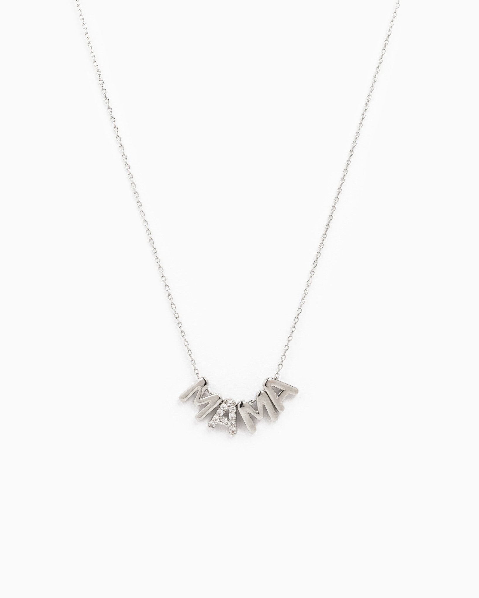 MAMA Charm Necklace with CZ