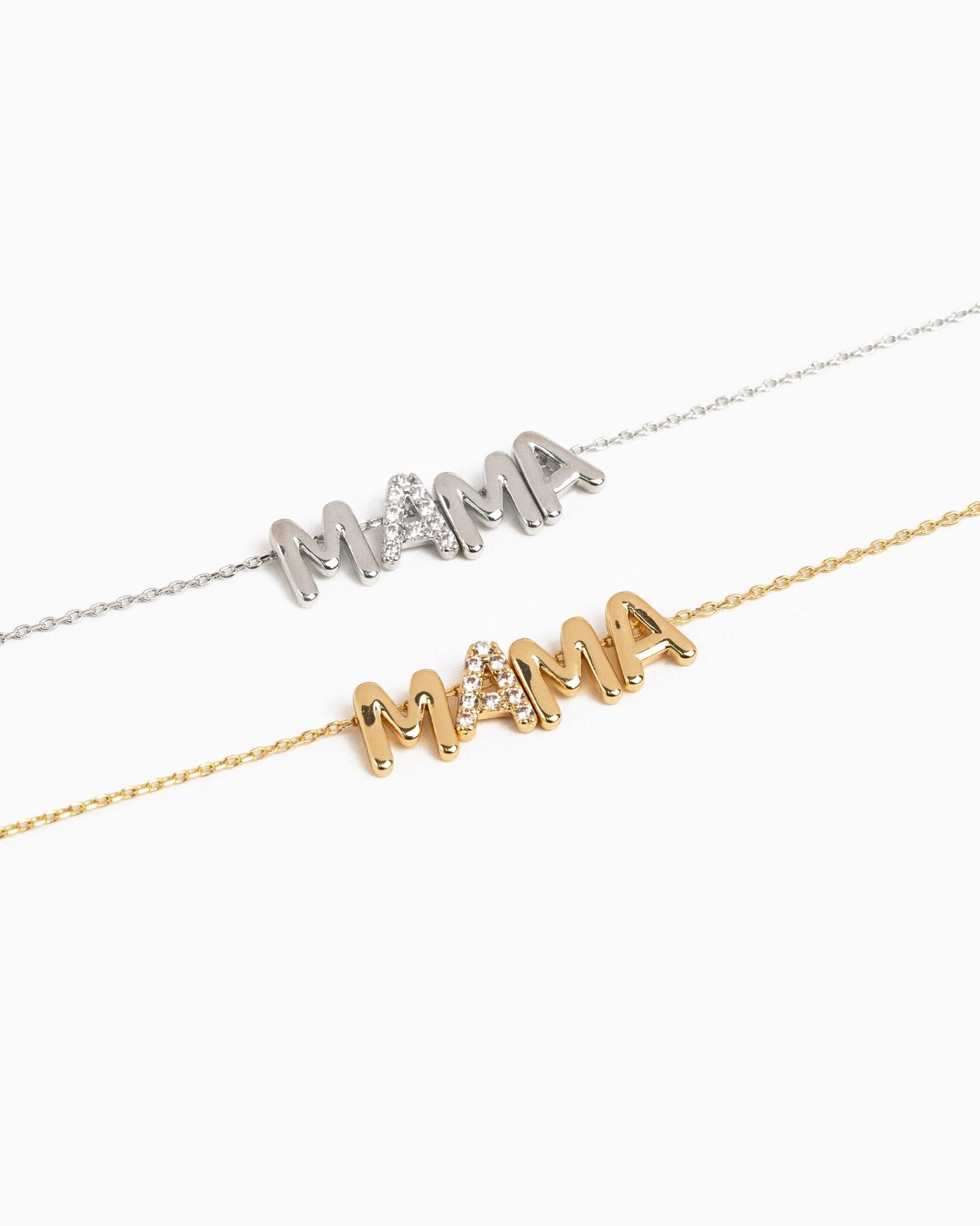 MAMA Charm Necklace with CZ