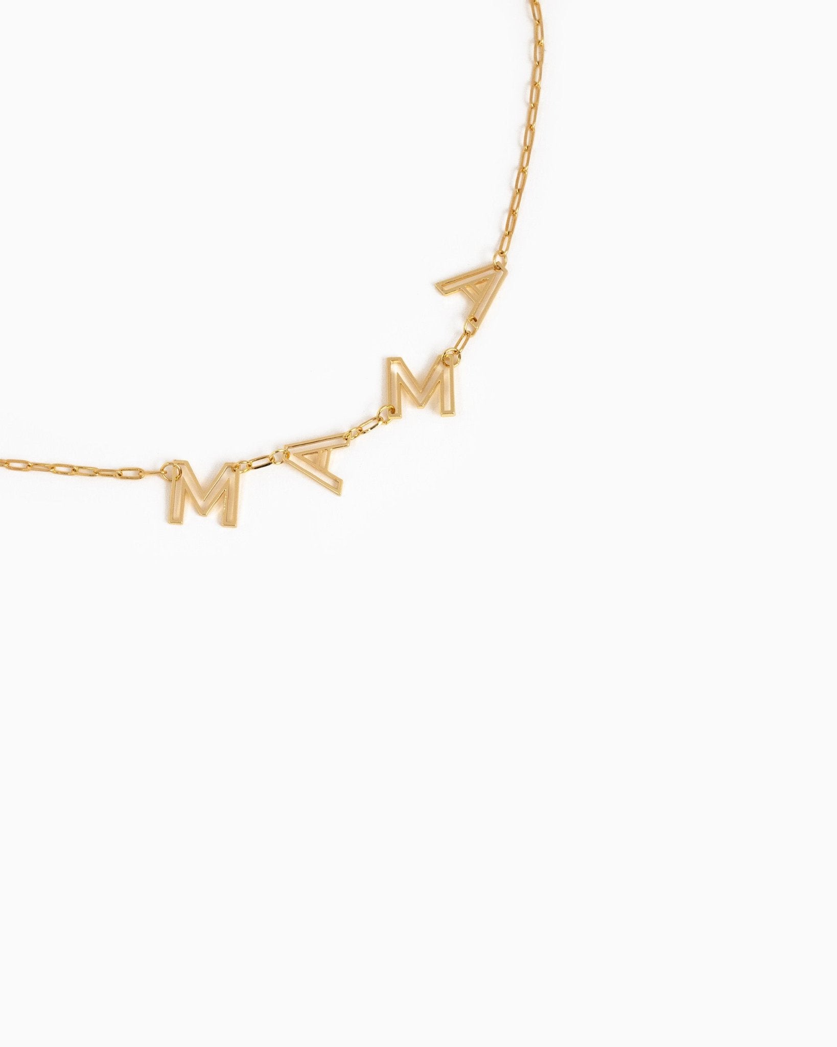"MAMA" Letter Cutout Station Necklace