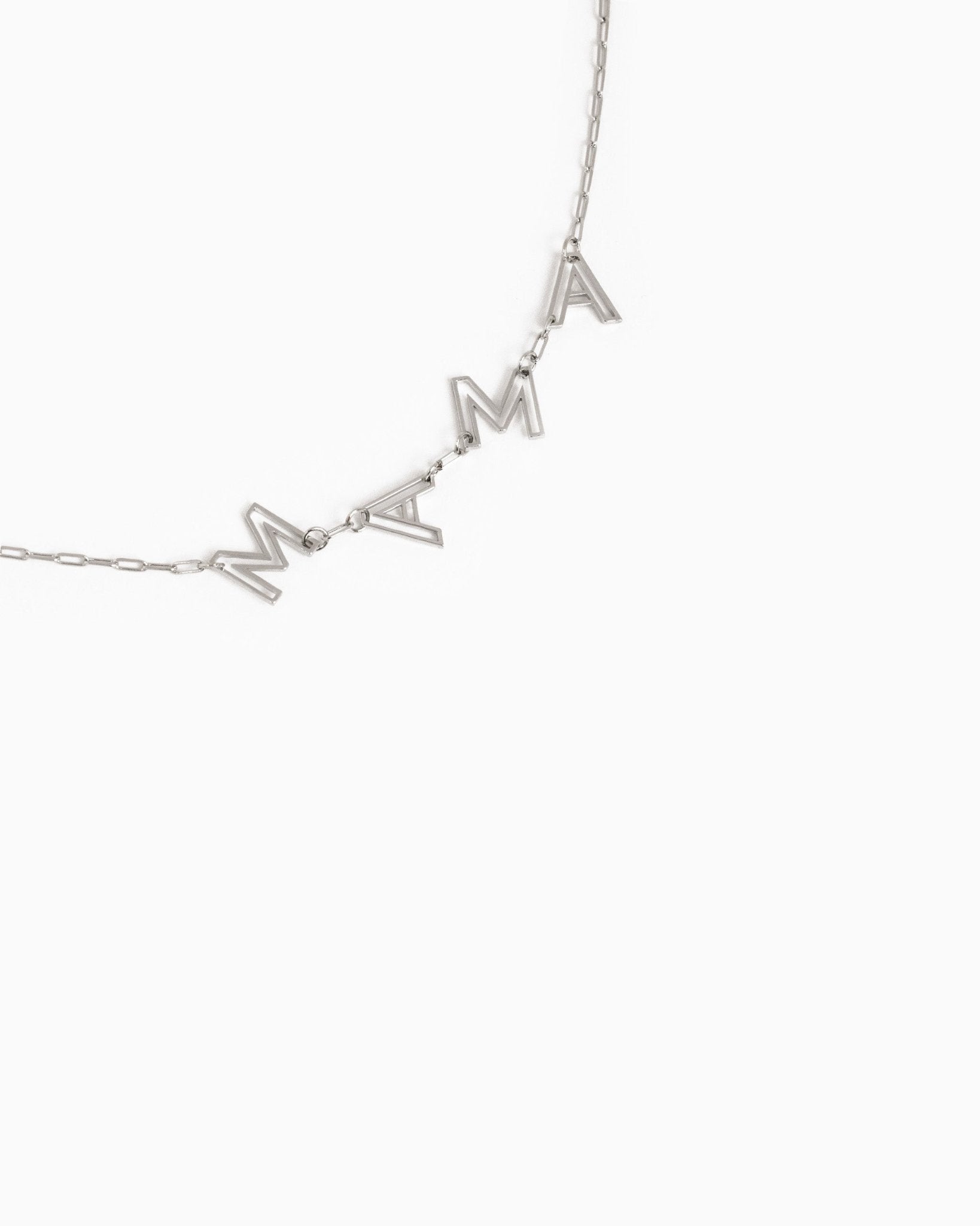 "MAMA" Letter Cutout Station Necklace-4