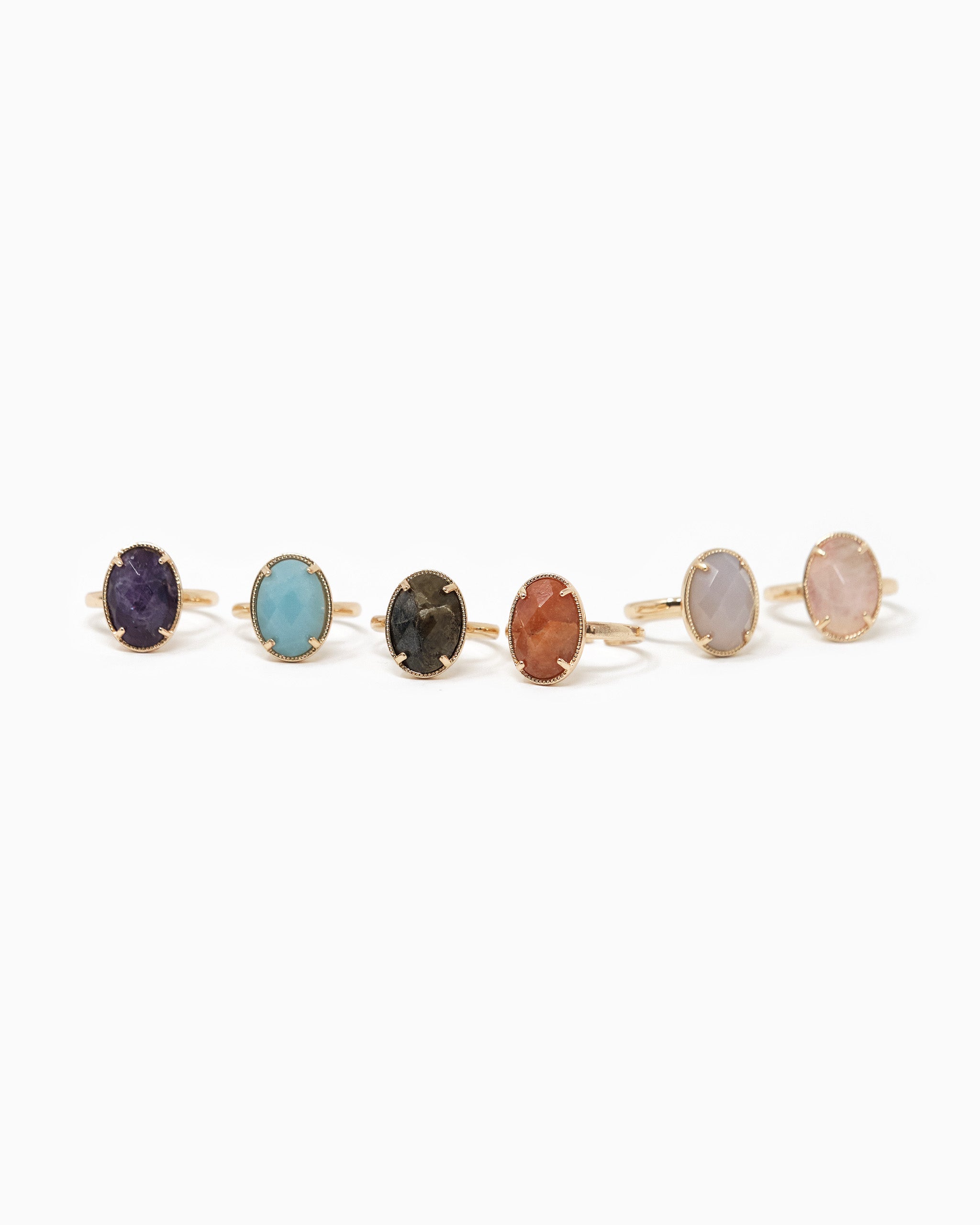 Oval Stone Open Ring-3