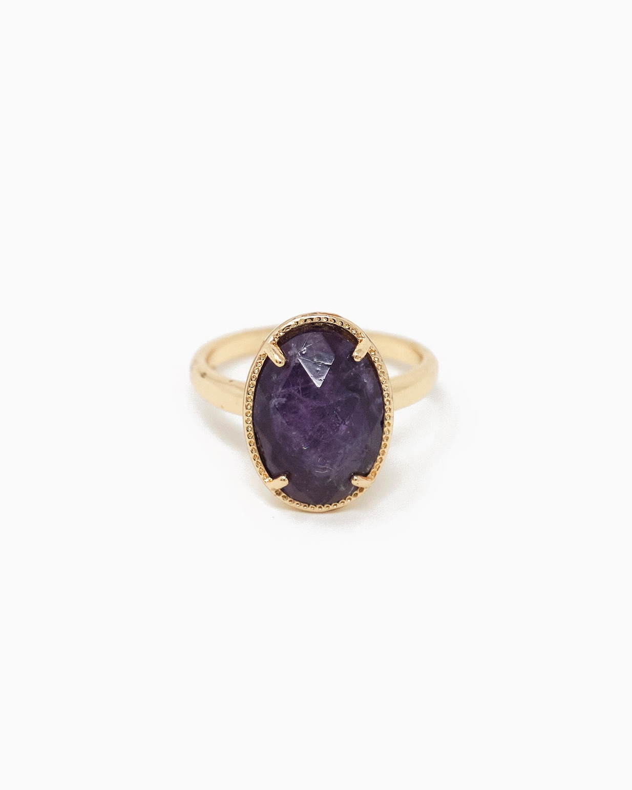 Oval Stone Open Ring