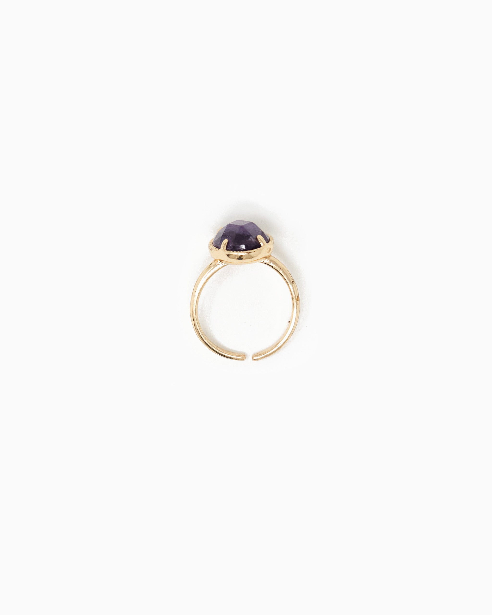 Oval Stone Open Ring-8