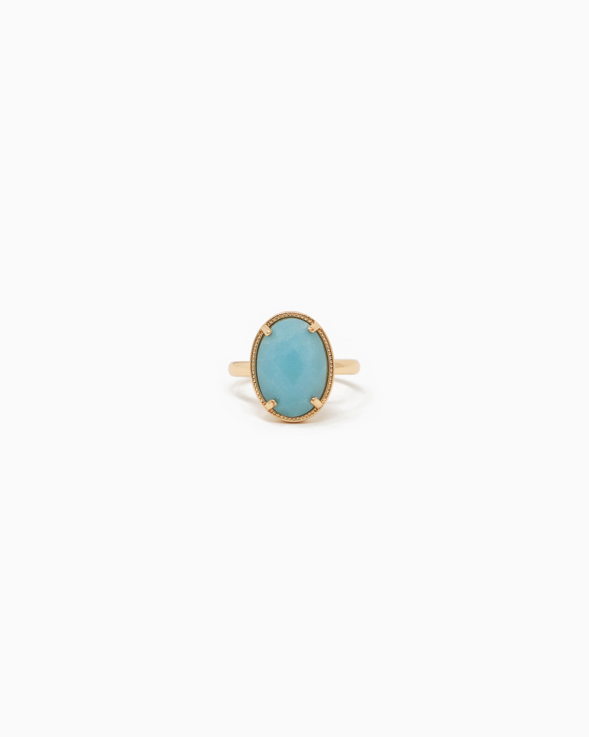 Oval Stone Open Ring-5