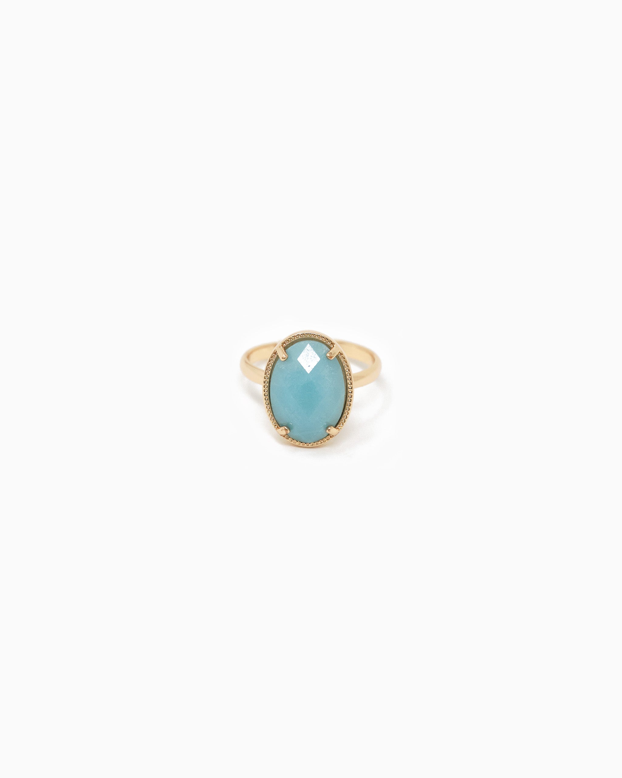 Oval Stone Open Ring-6