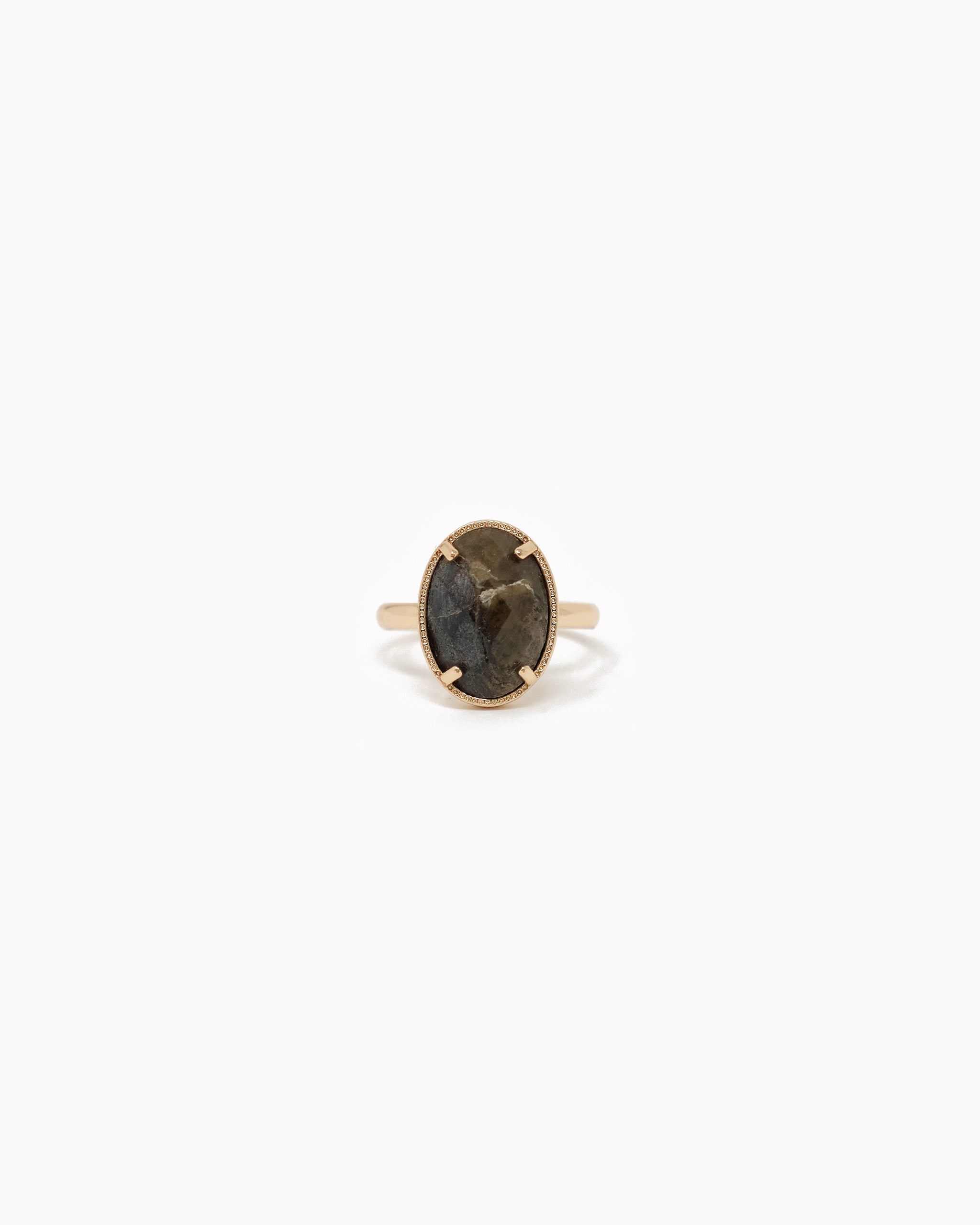 Oval Stone Open Ring-4