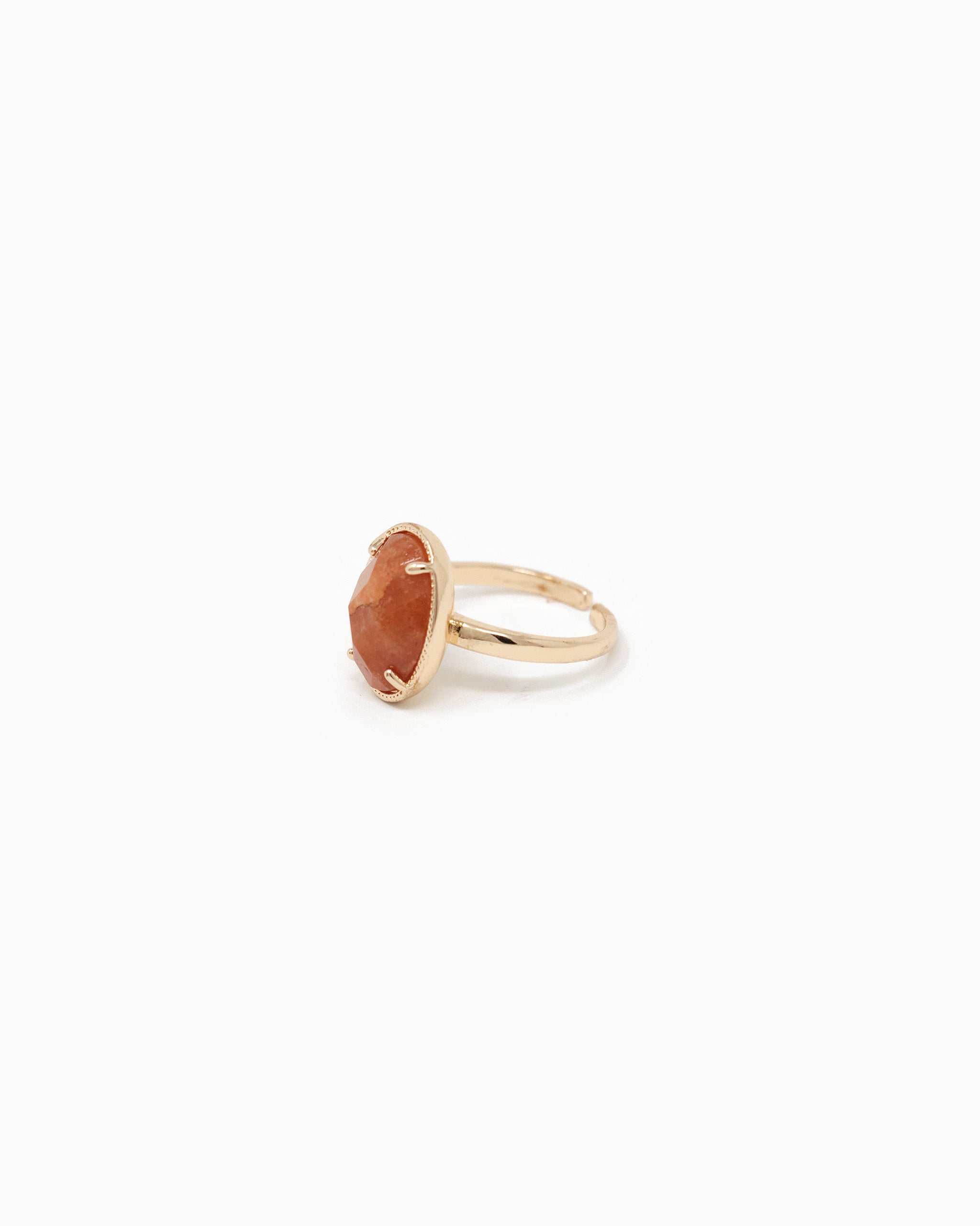Oval Stone Open Ring-15