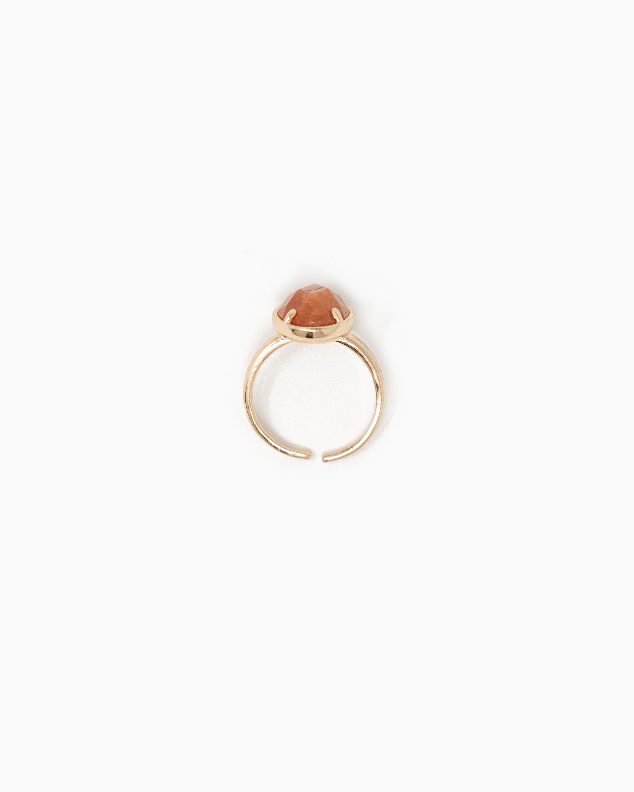 Oval Stone Open Ring-16