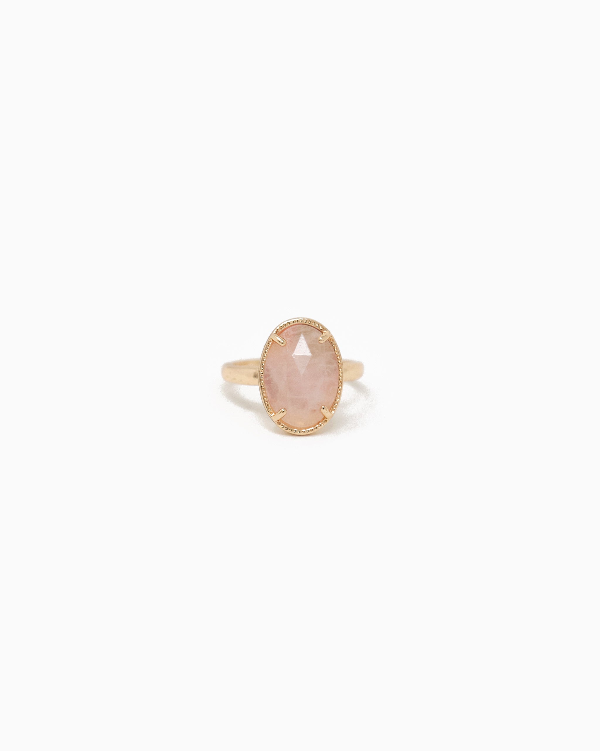 Oval Stone Open Ring-11