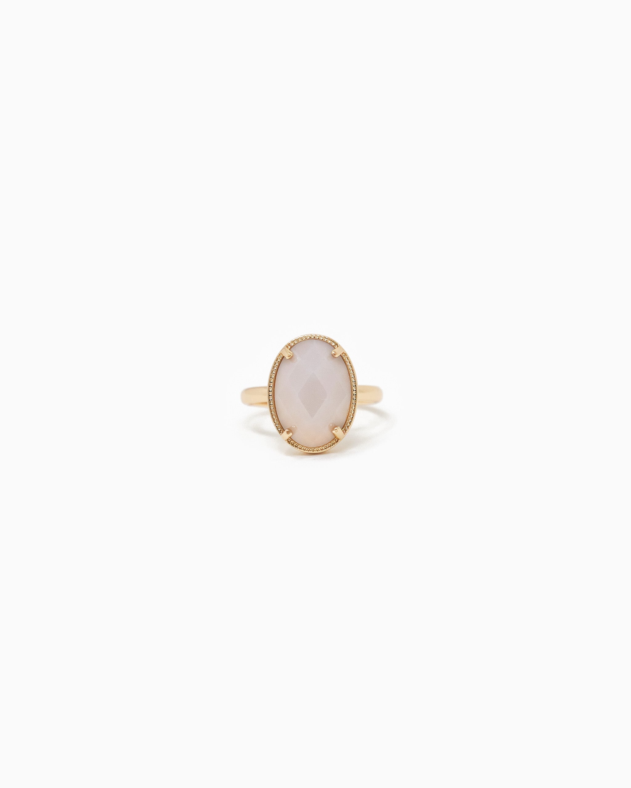 Oval Stone Open Ring-9