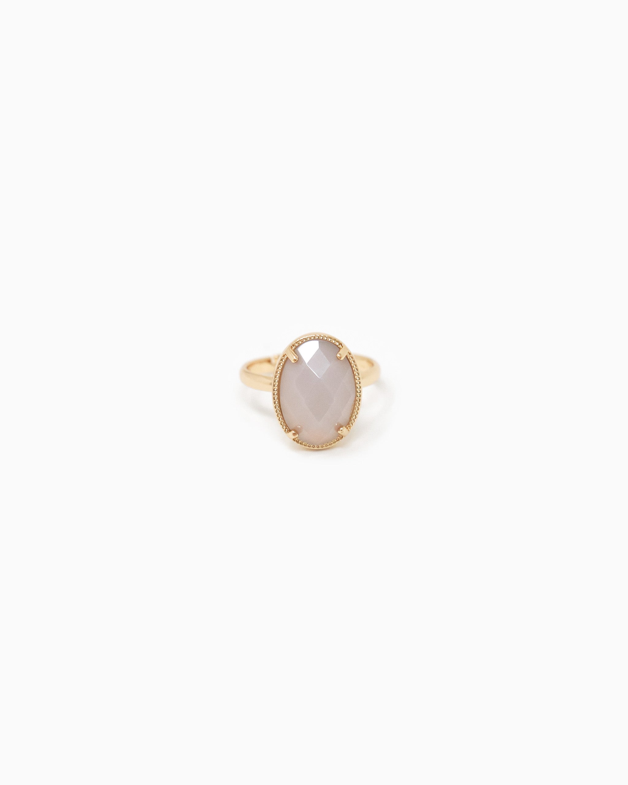 Oval Stone Open Ring-10