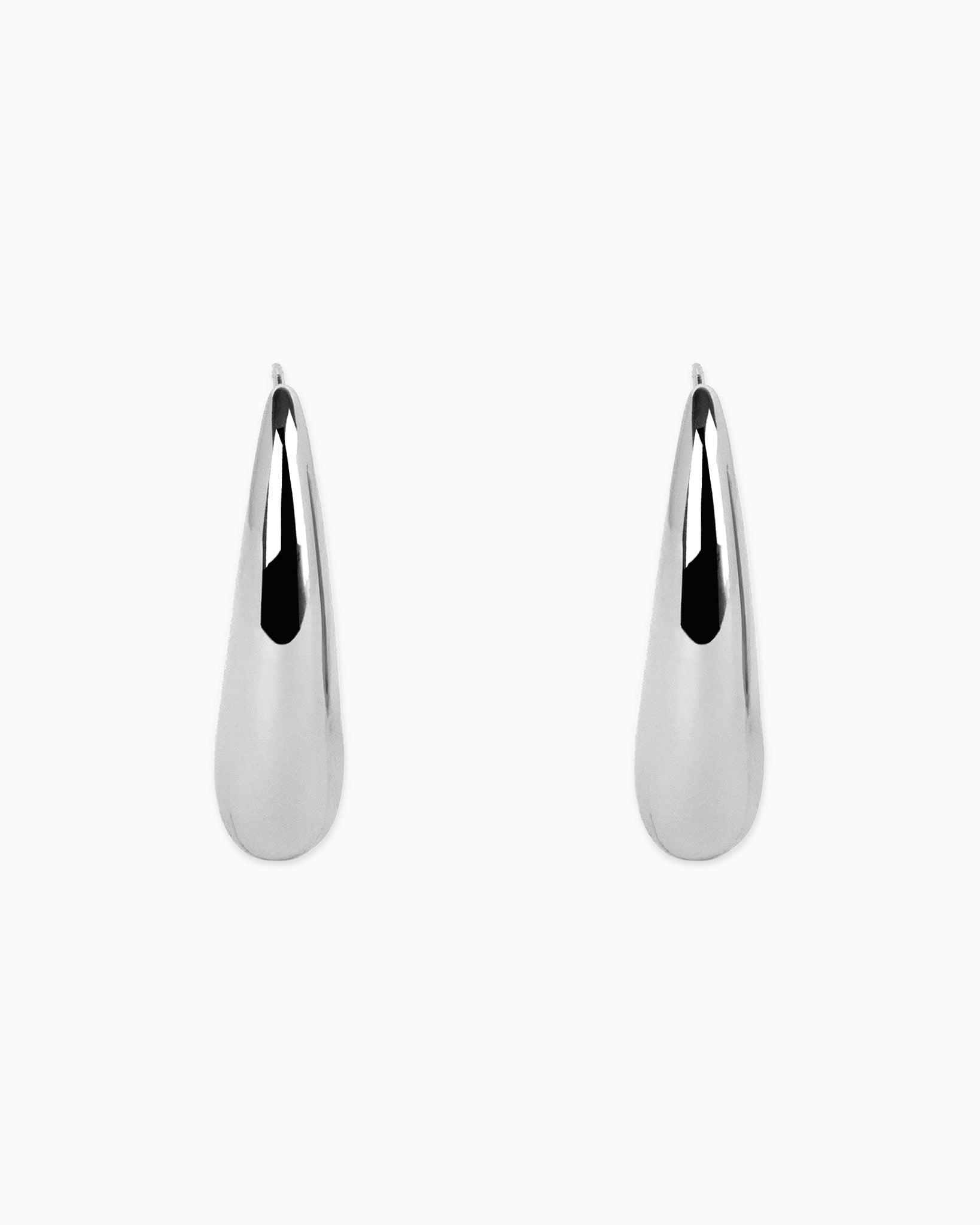 Vesper Long Teardrop Silver Statement Earrings