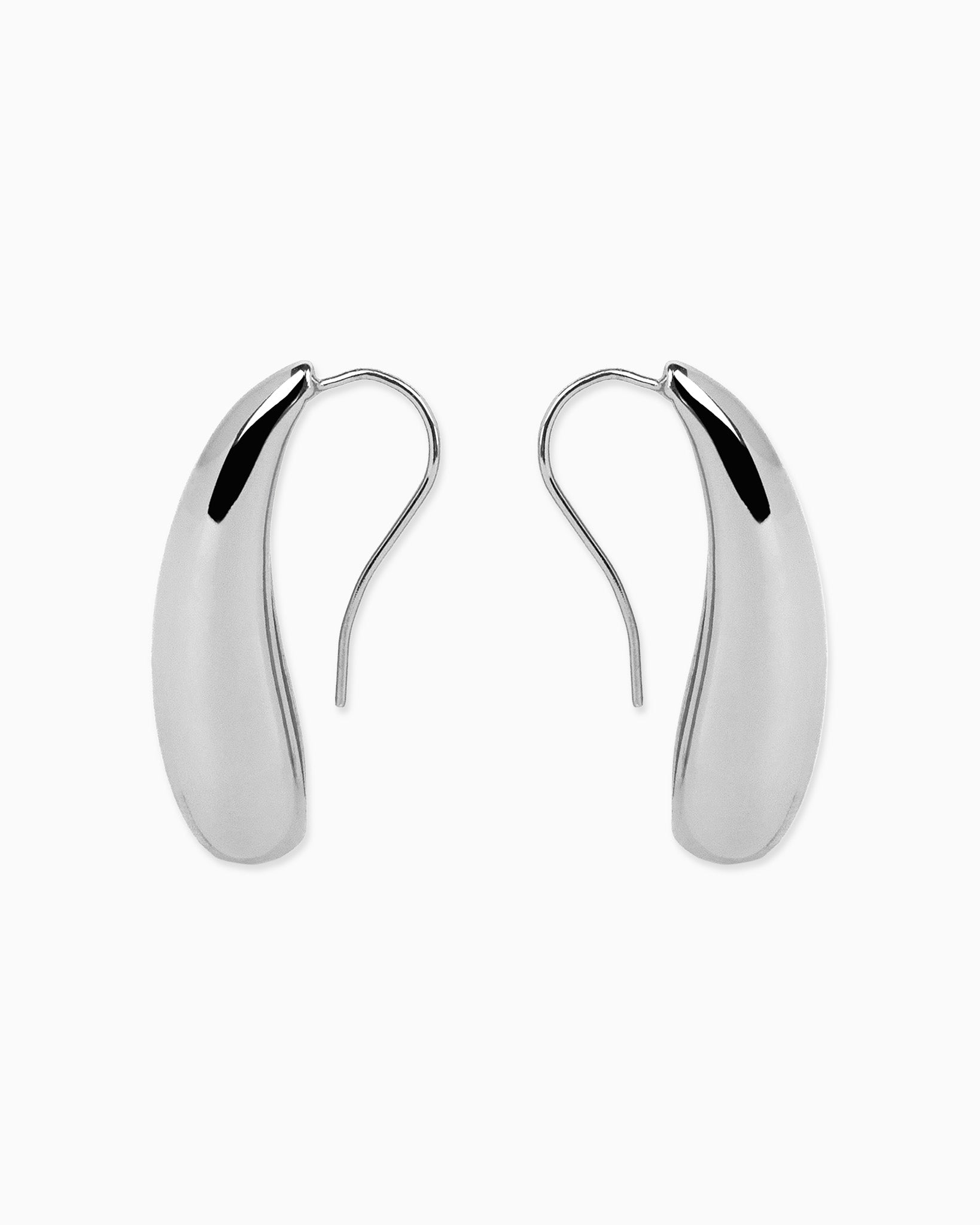 Vesper Long Teardrop Silver Statement Earrings