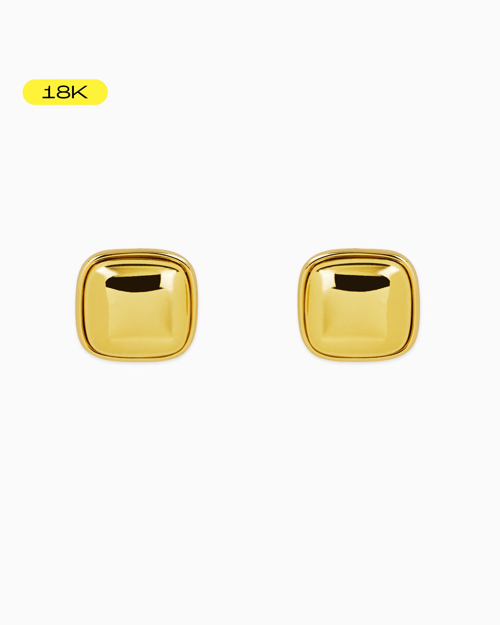 Cara Gold Sculpted Square Stud Earrings