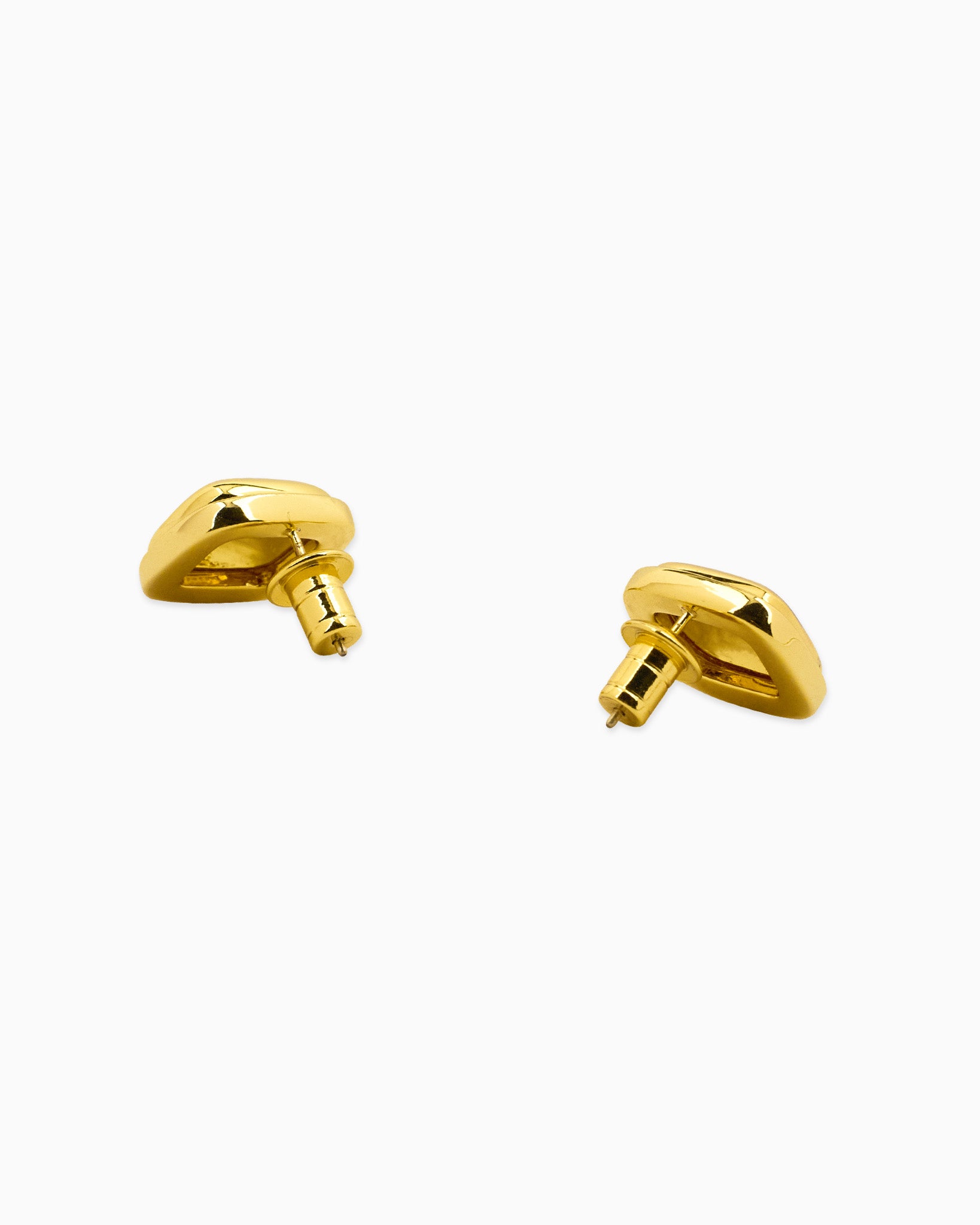 Cara Gold Sculpted Square Stud Earrings