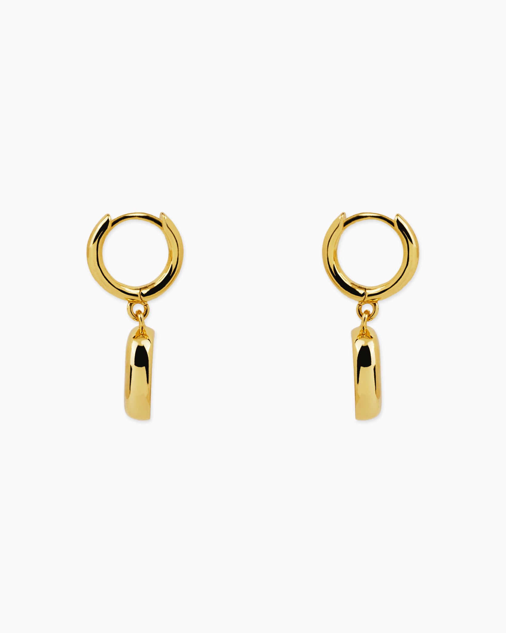 Nut Gold Drop Hoop Earrings