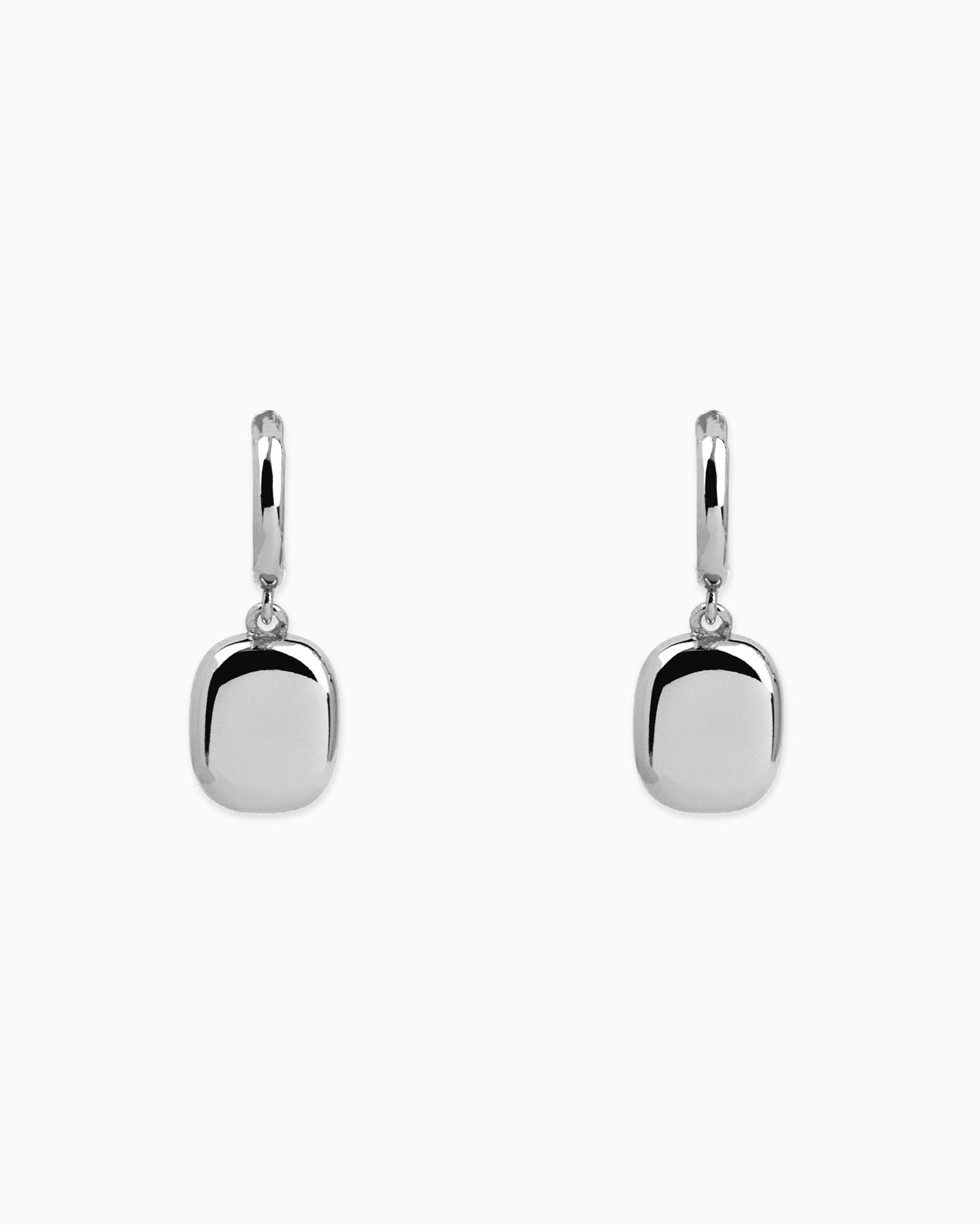 Nut Silver Drop Hoop Earrings