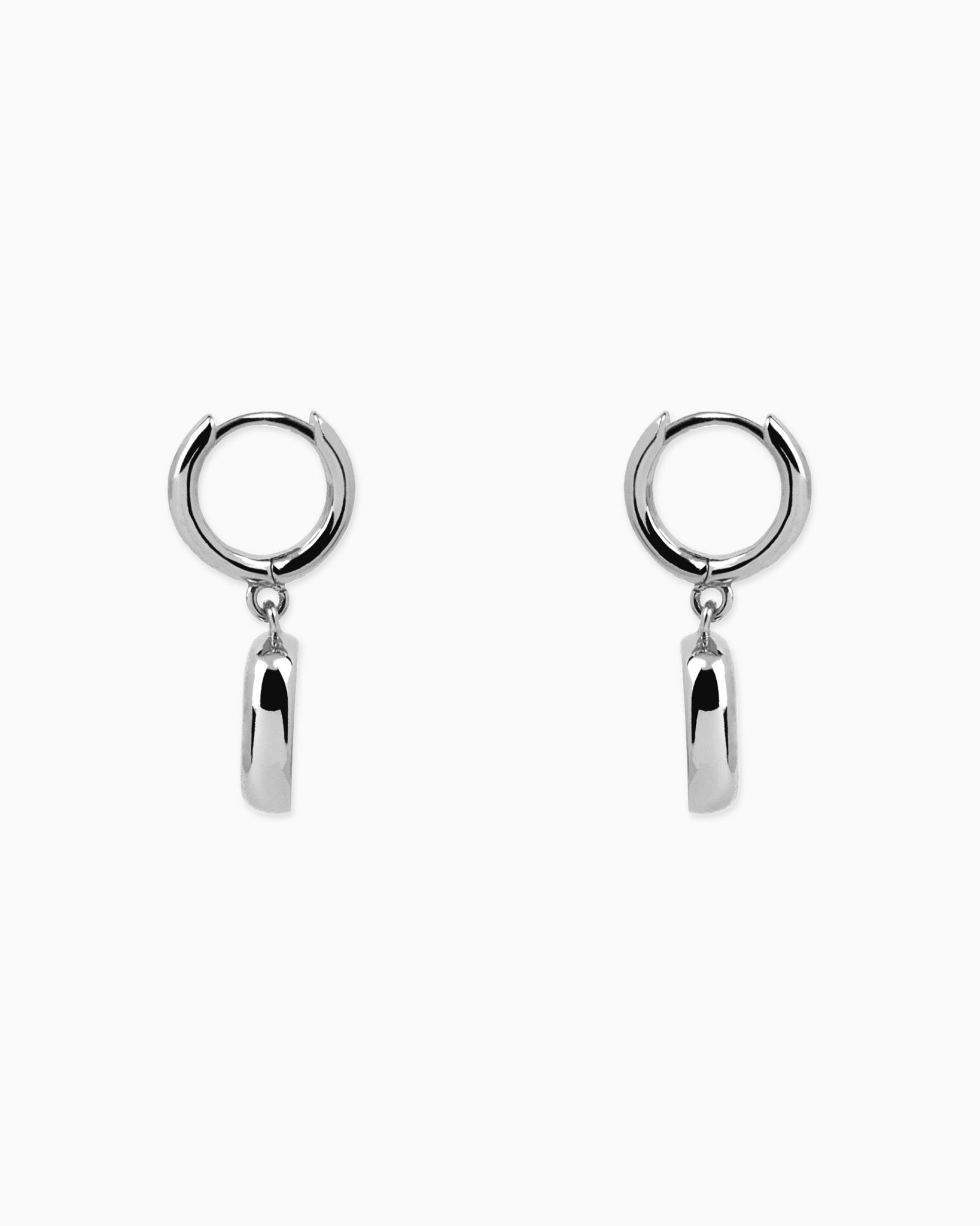Nut Silver Drop Hoop Earrings