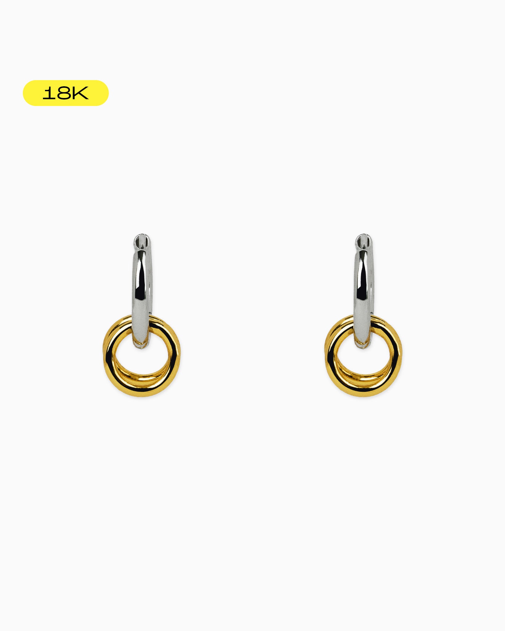 Sora Two-Tone Link Hoop Earrings