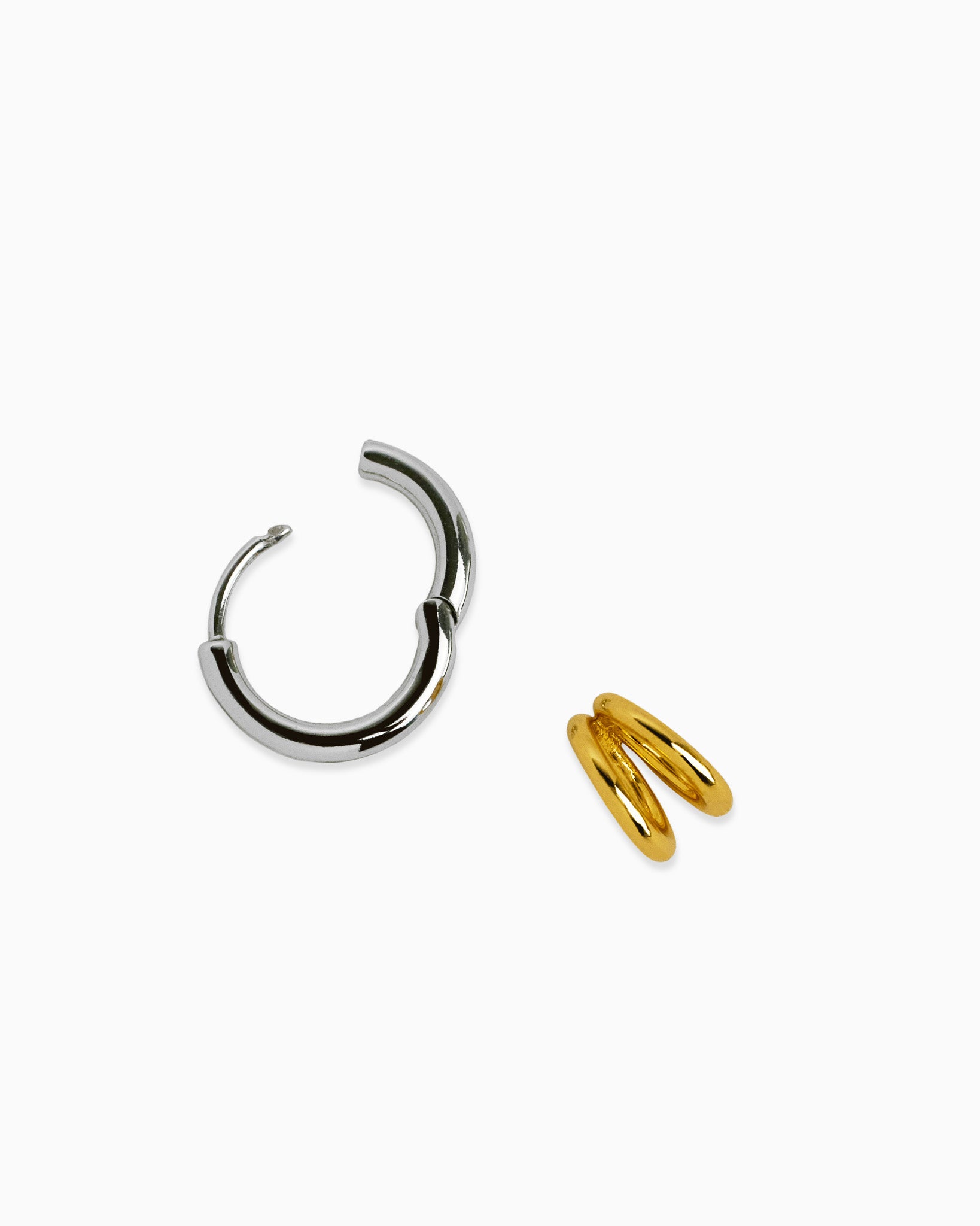 Sora Two-Tone Link Hoop Earrings