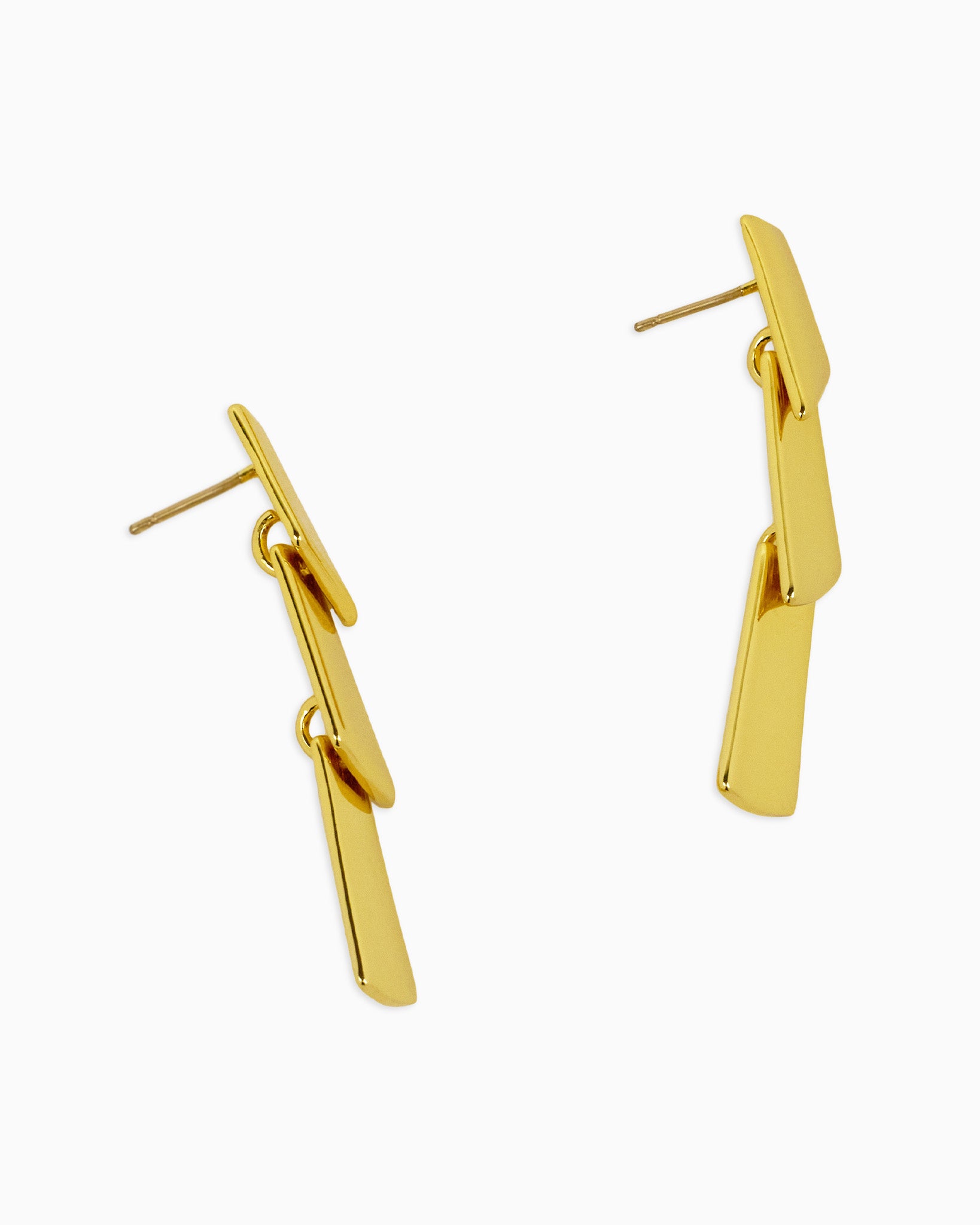 Cleo Gold Tassel Trio Drop Earrings