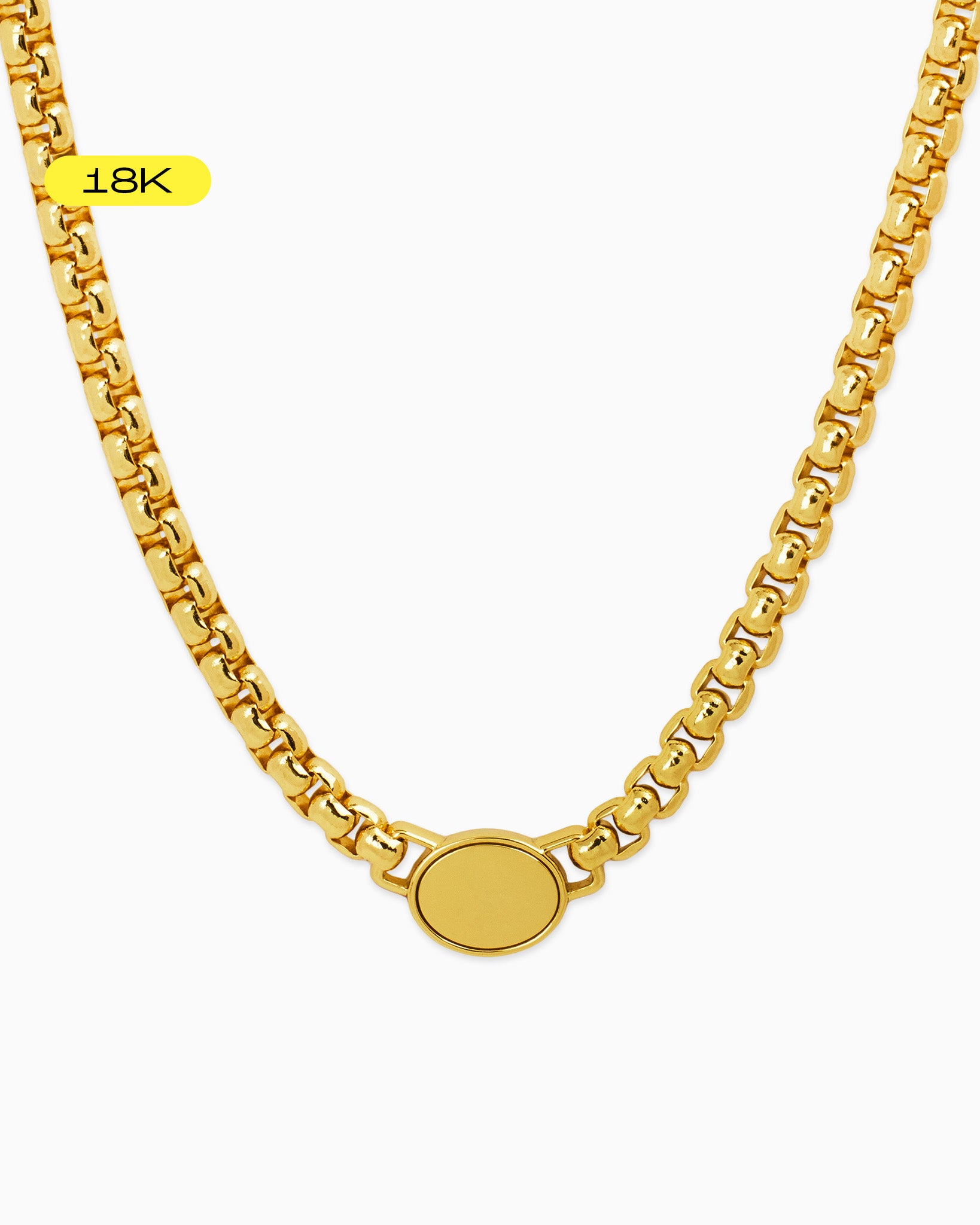 [18K] Ashton Gold Chain Link Statement Necklace-4