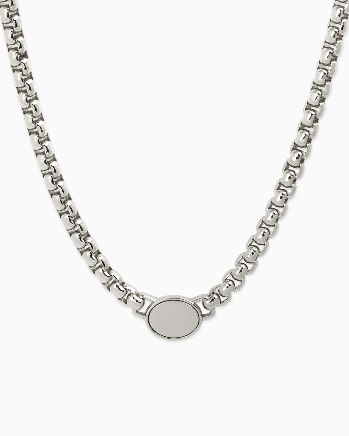 Ashton Silver Chain Link Statement Necklace-3