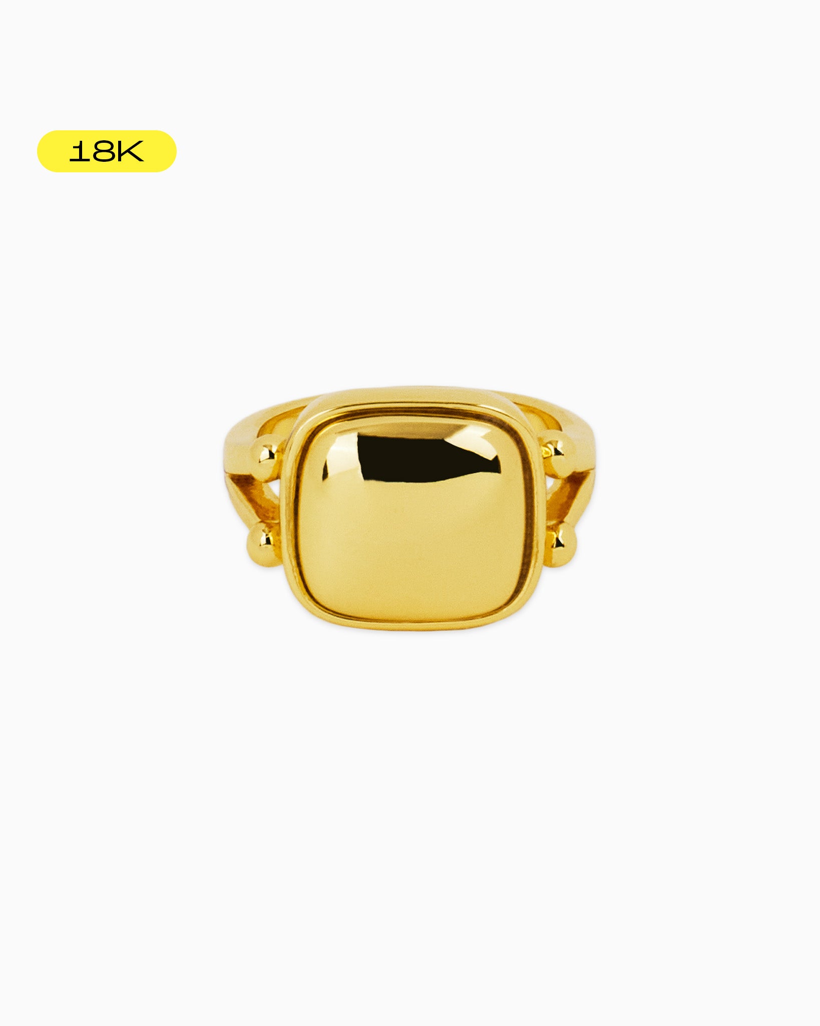 [18K] Cara Gold Sculpted Square Ring
