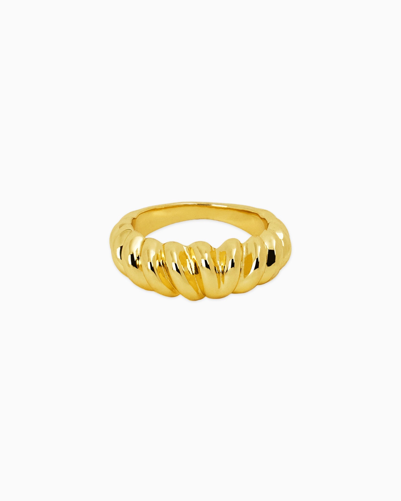 [18K] Viper V Croissant Dome Gold Ring