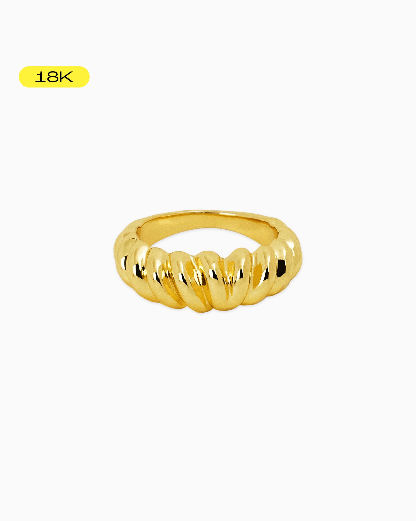 [18K] Viper V Croissant Dome Gold Ring