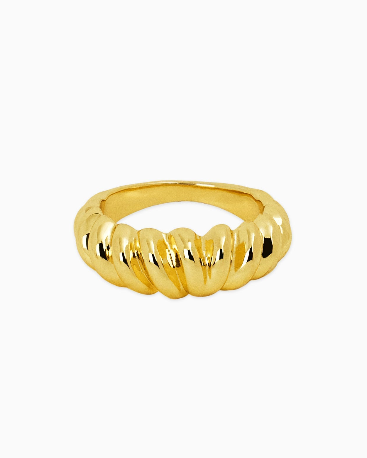 [18K] Viper V Croissant Dome Gold Ring