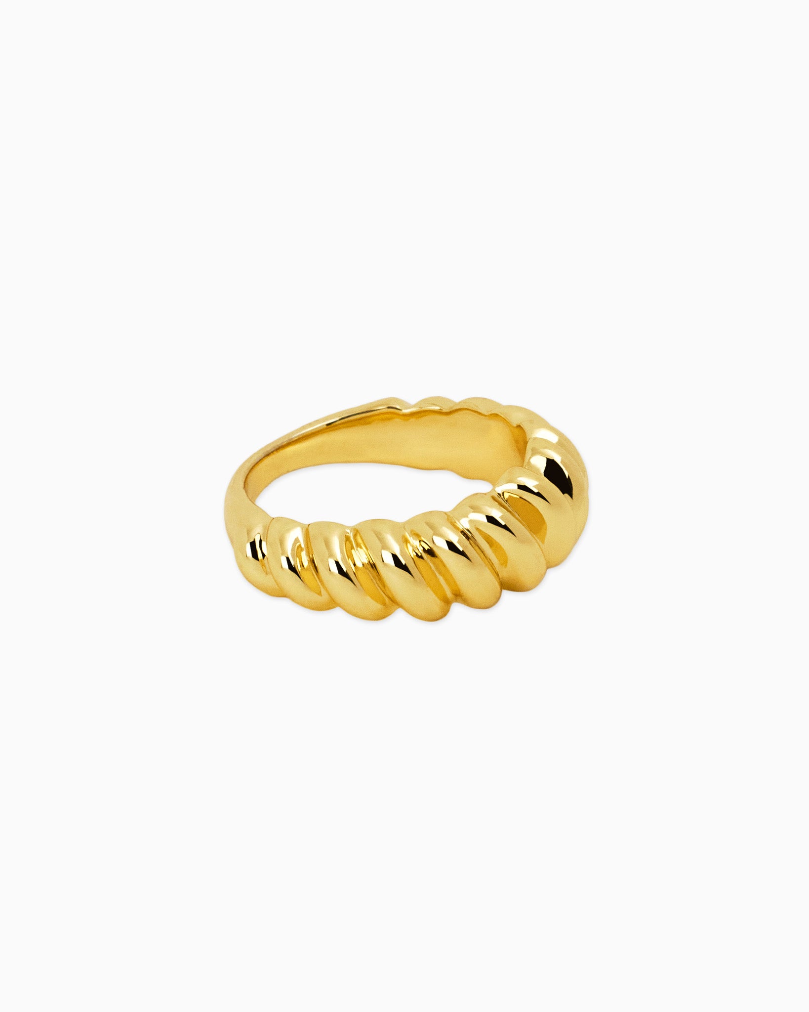 [18K] Viper V Croissant Dome Gold Ring