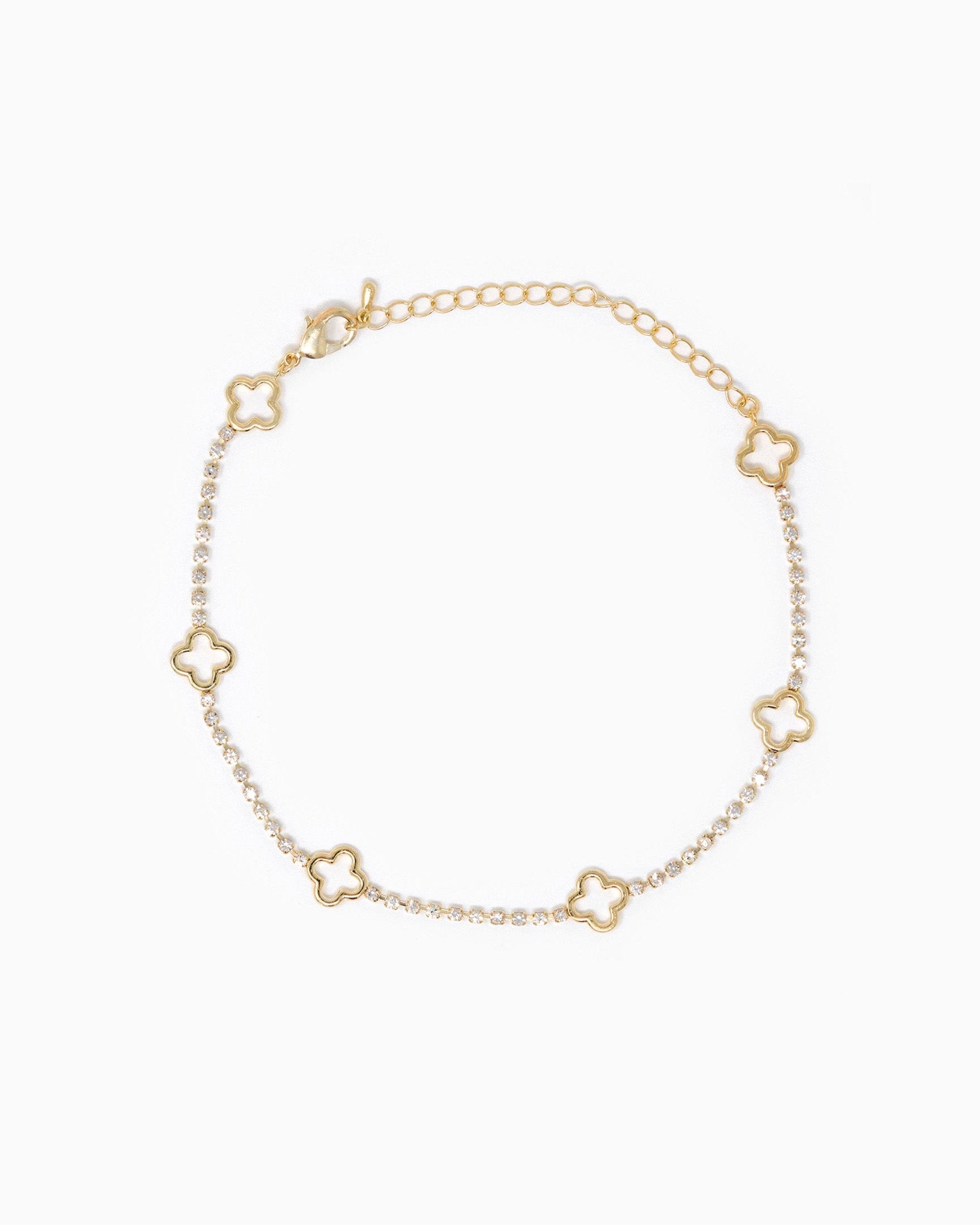 Open Clover CZ Chain Bracelet