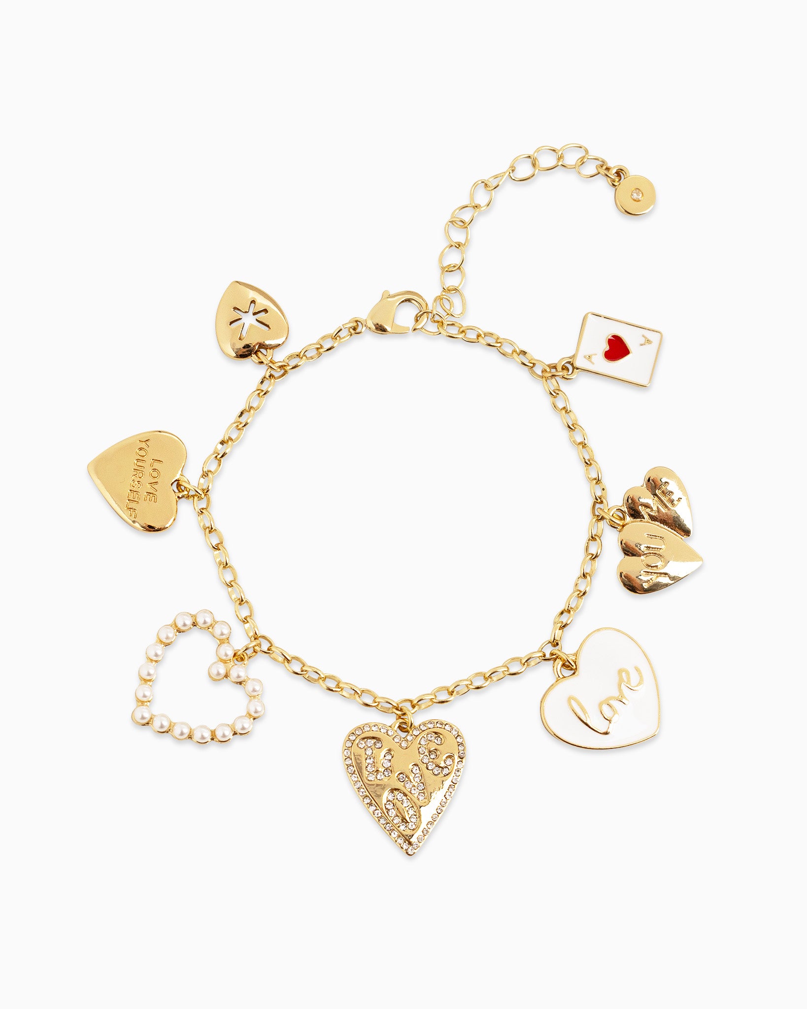 Love Multi Heart Charm Bracelet