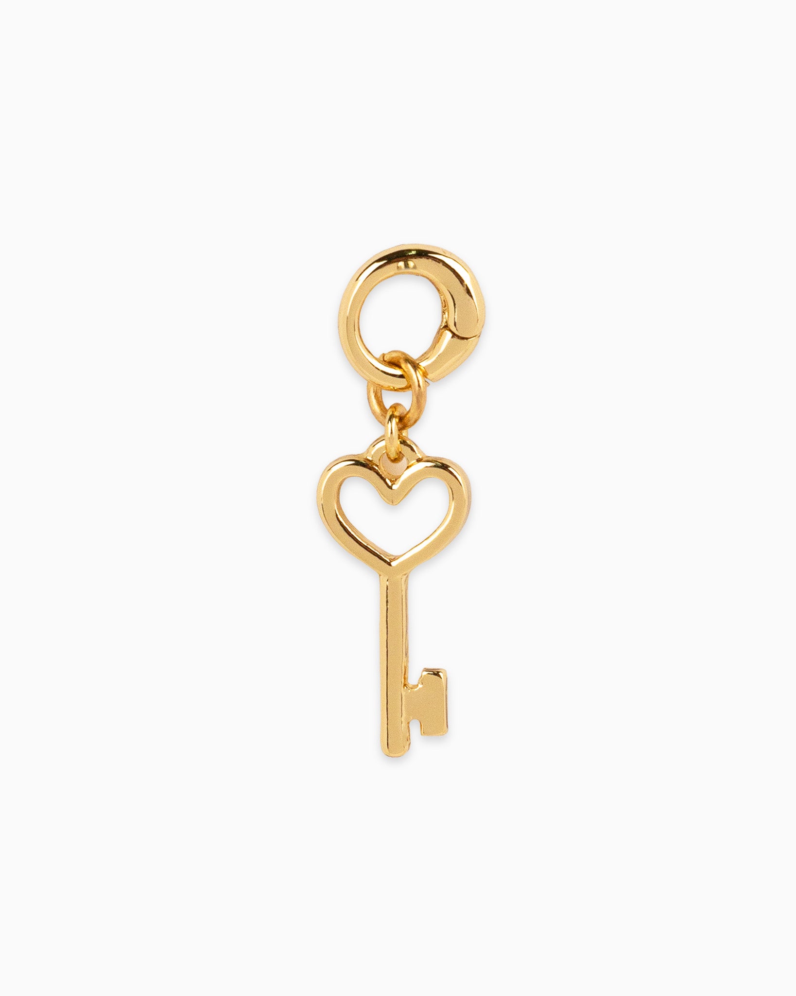 Open Heart Key Charm Pendant