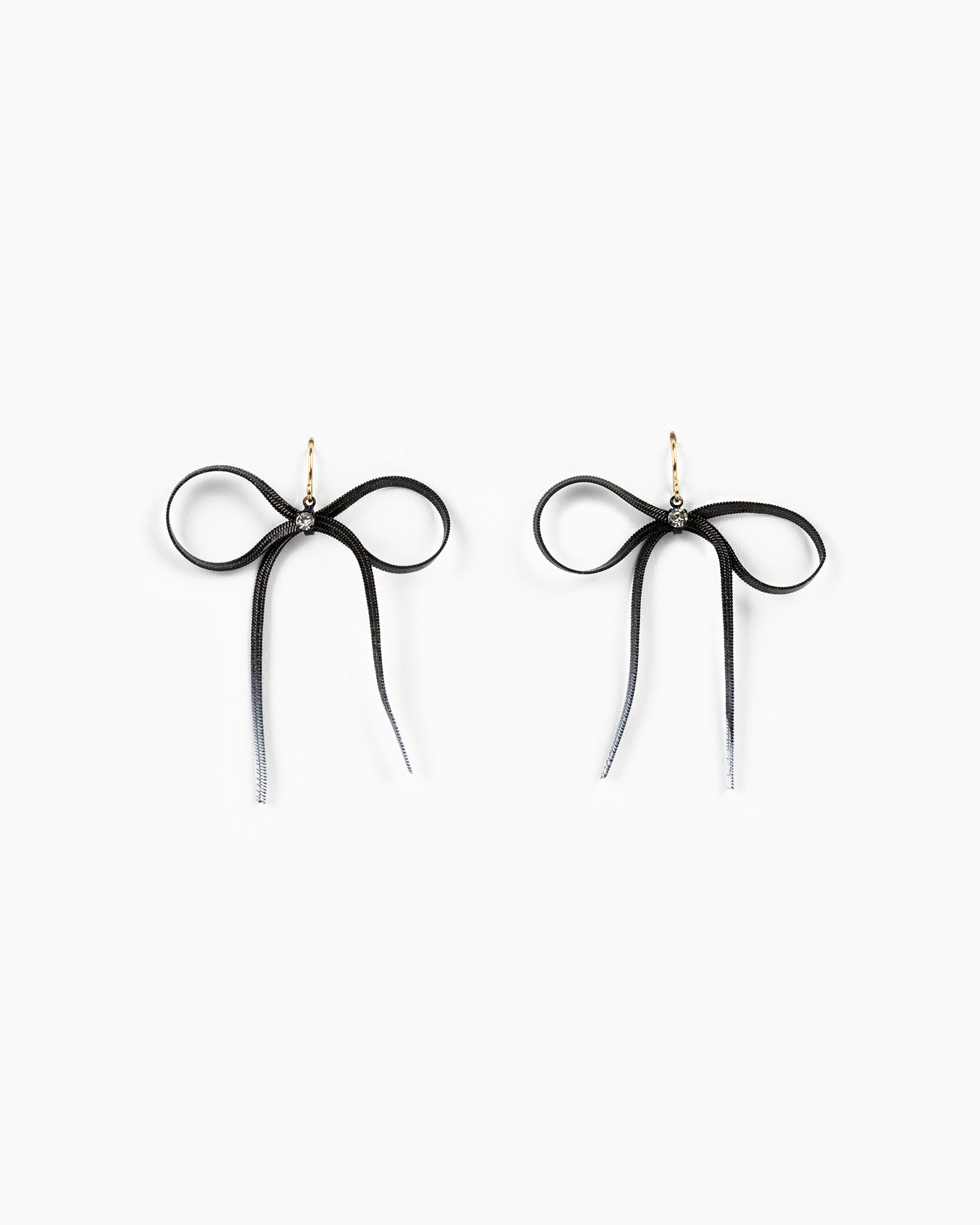 Ombre Snake Chain Bow Earrings-6