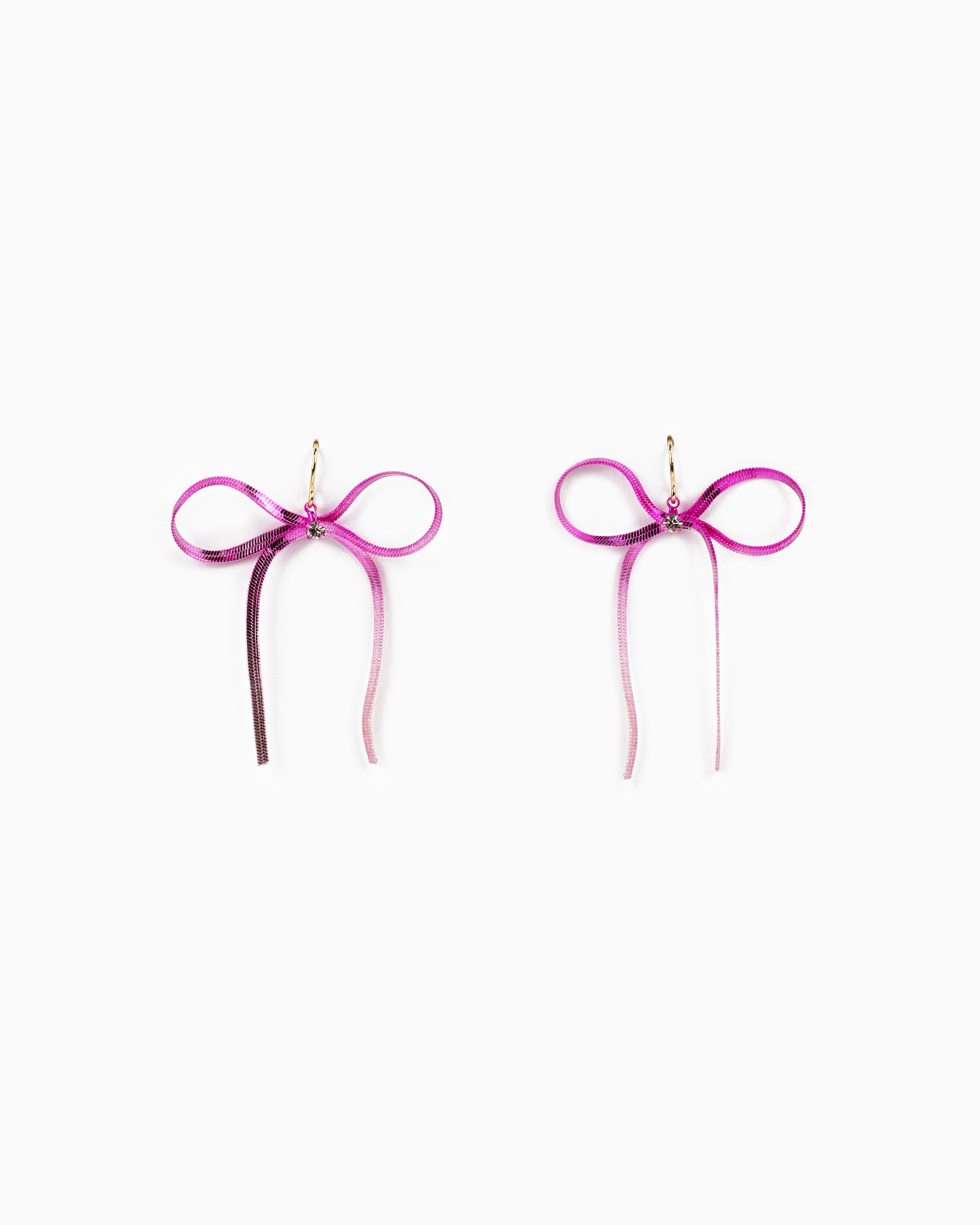 Ombre Snake Chain Bow Earrings-8
