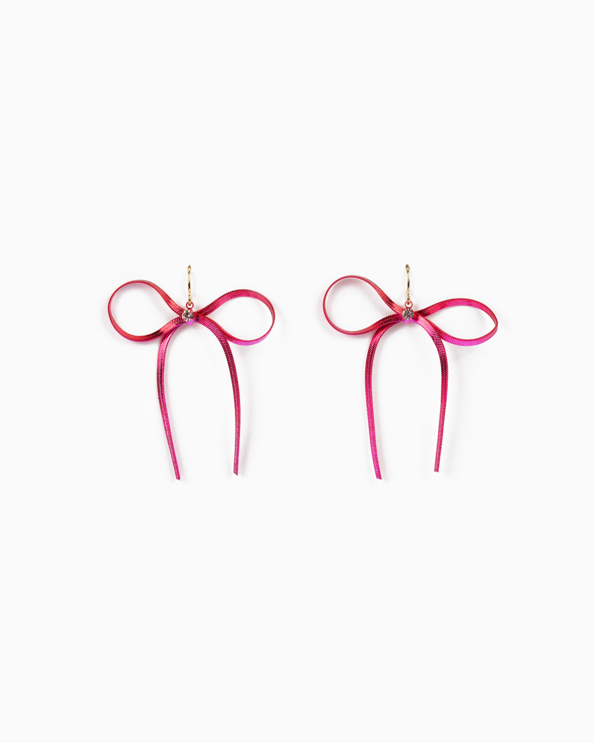 Ombre Snake Chain Bow Earrings-5