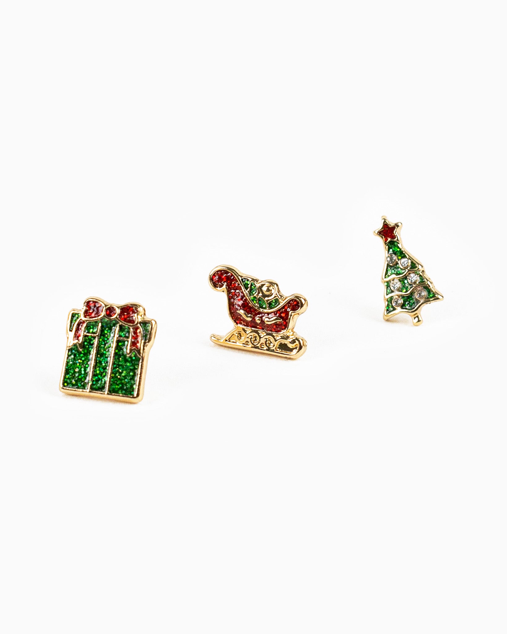 Christmas Gift Box Earring Set, Set of 3