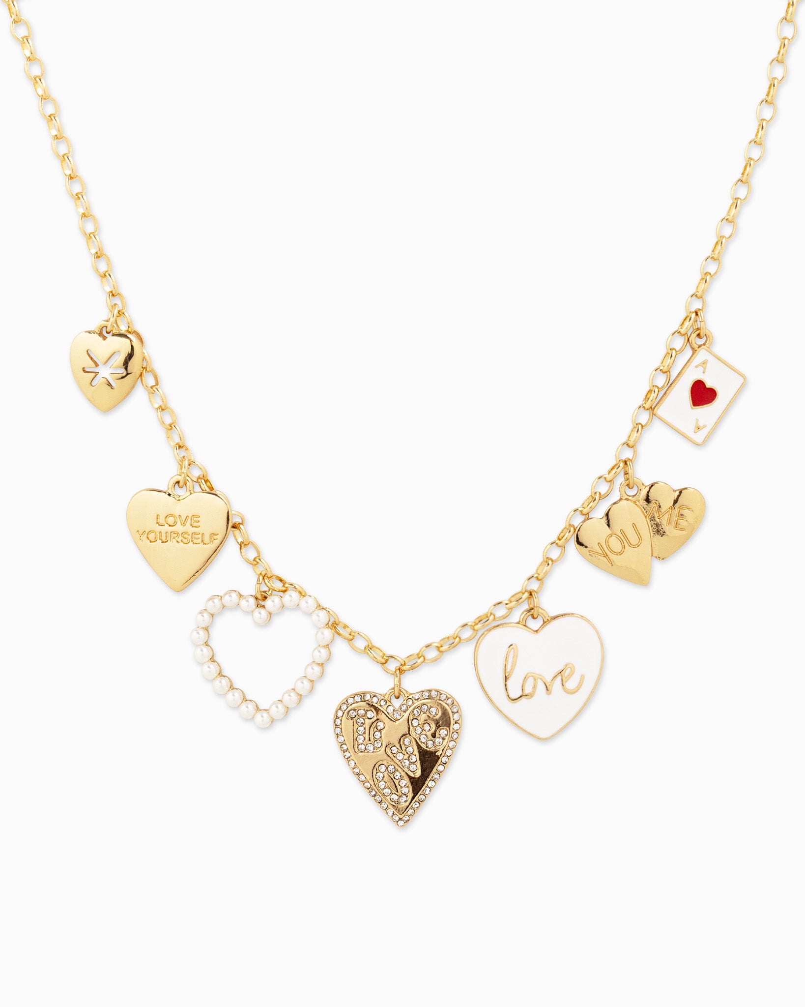 Love Multi Heart Charm Necklace