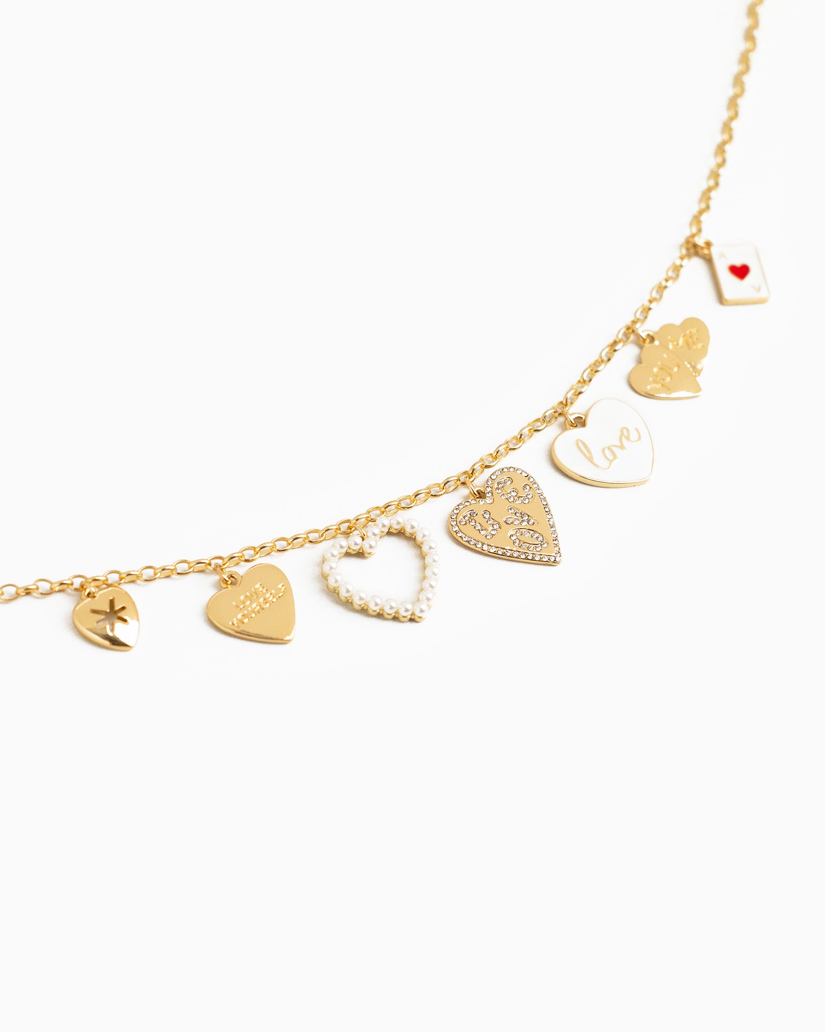 Love Multi Heart Charm Necklace